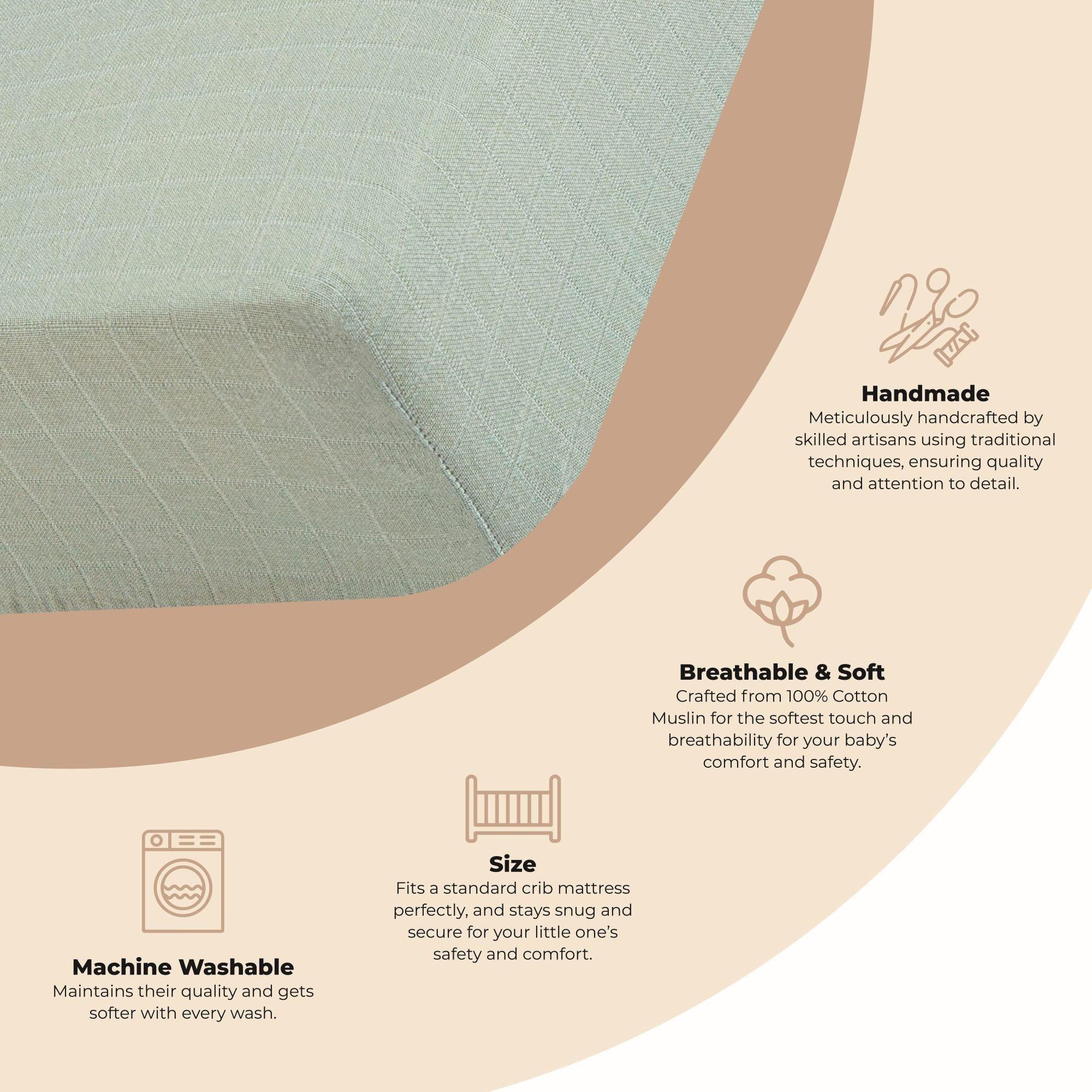 Kaleidoscope Evergreen Cotton Fitted Crib Sheet image number 1