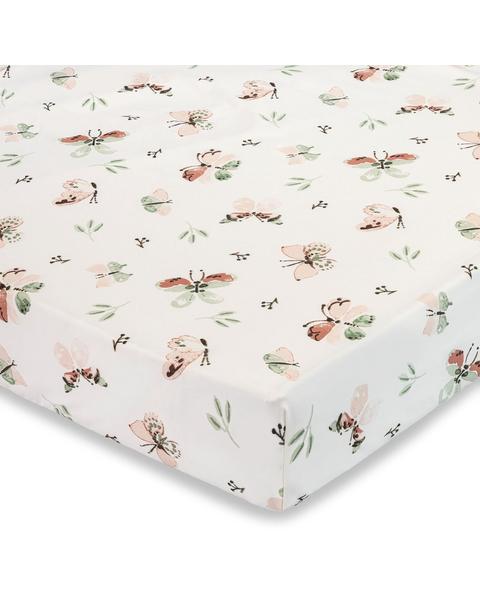 Parker Butterfly Cotton Fitted Crib Sheet