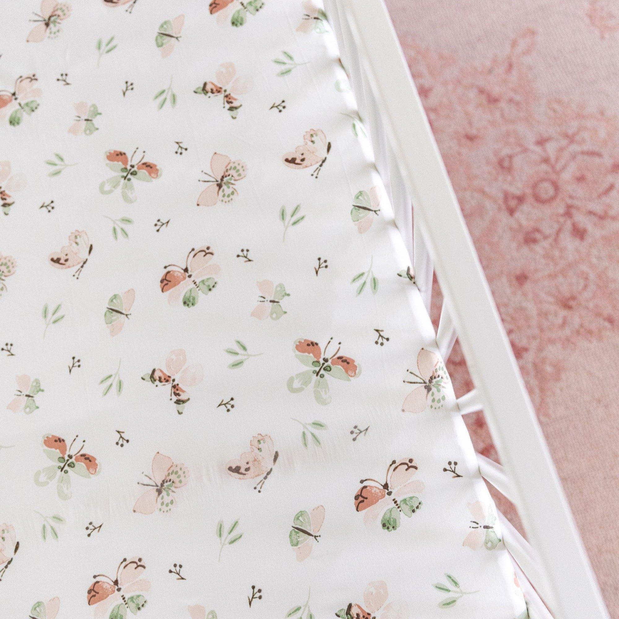 Parker Butterfly Cotton Fitted Crib Sheet image number 4