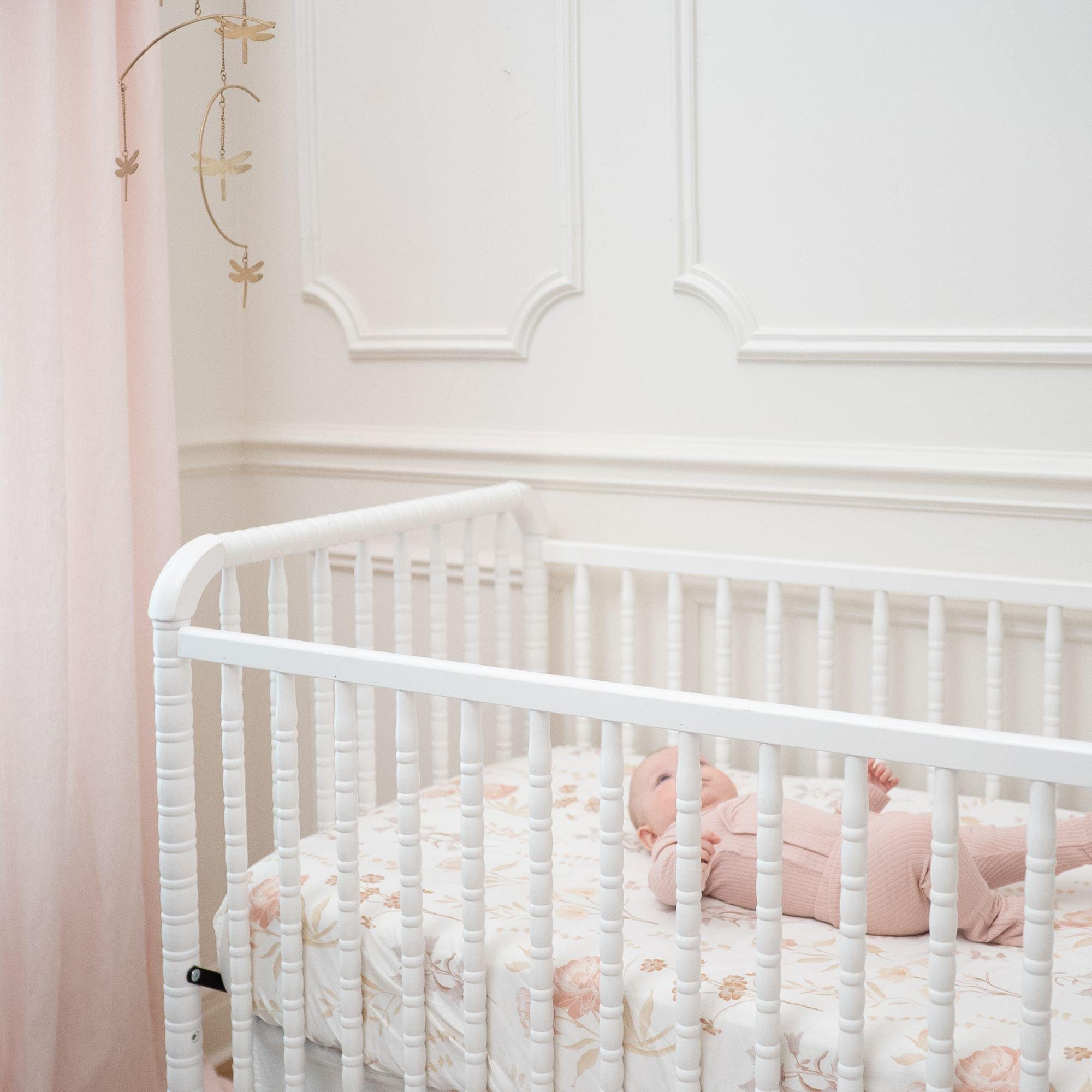 Violet Floral Cotton Fitted Crib Sheet image number 3