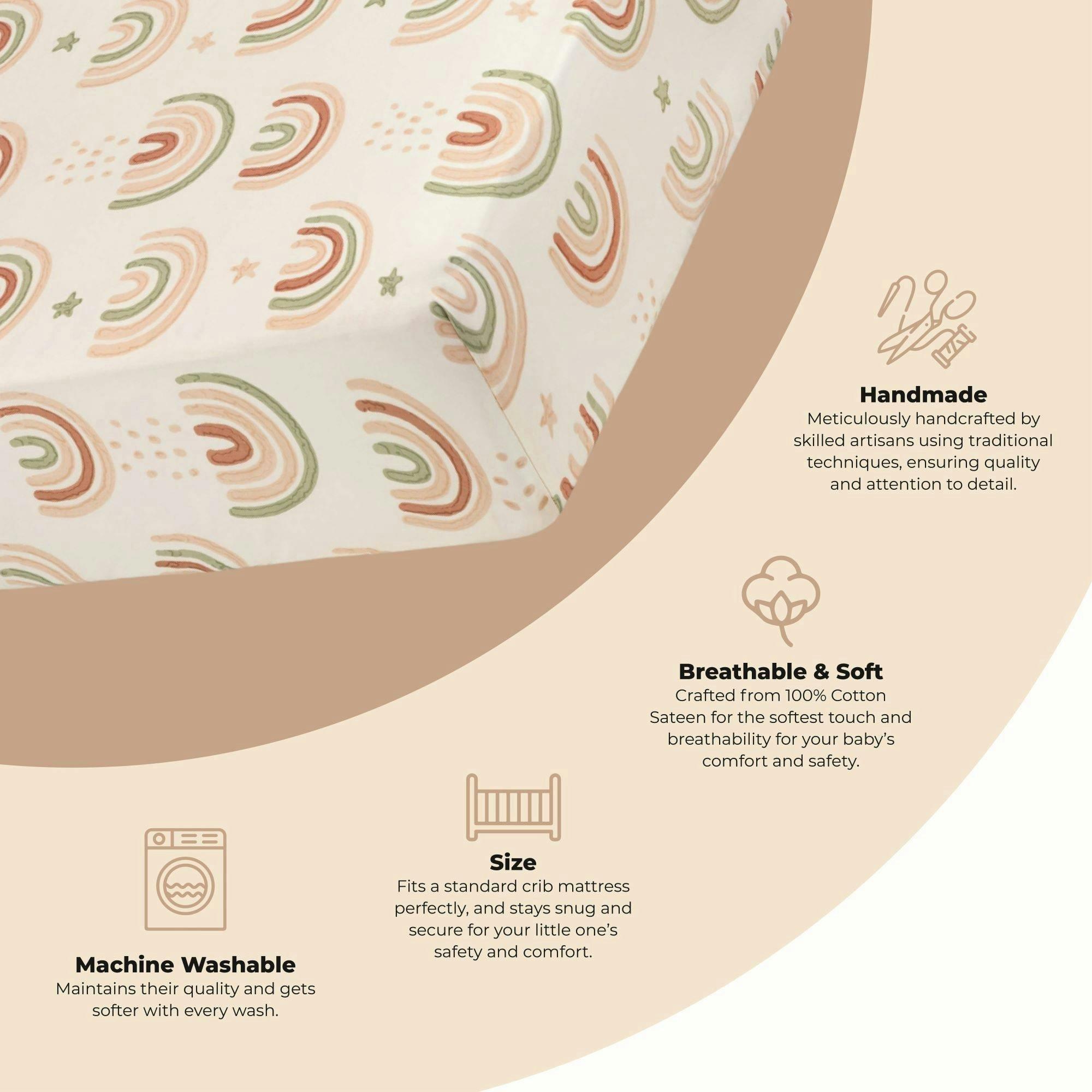 Parker Rainbow Cotton Fitted Crib Sheet image number 2