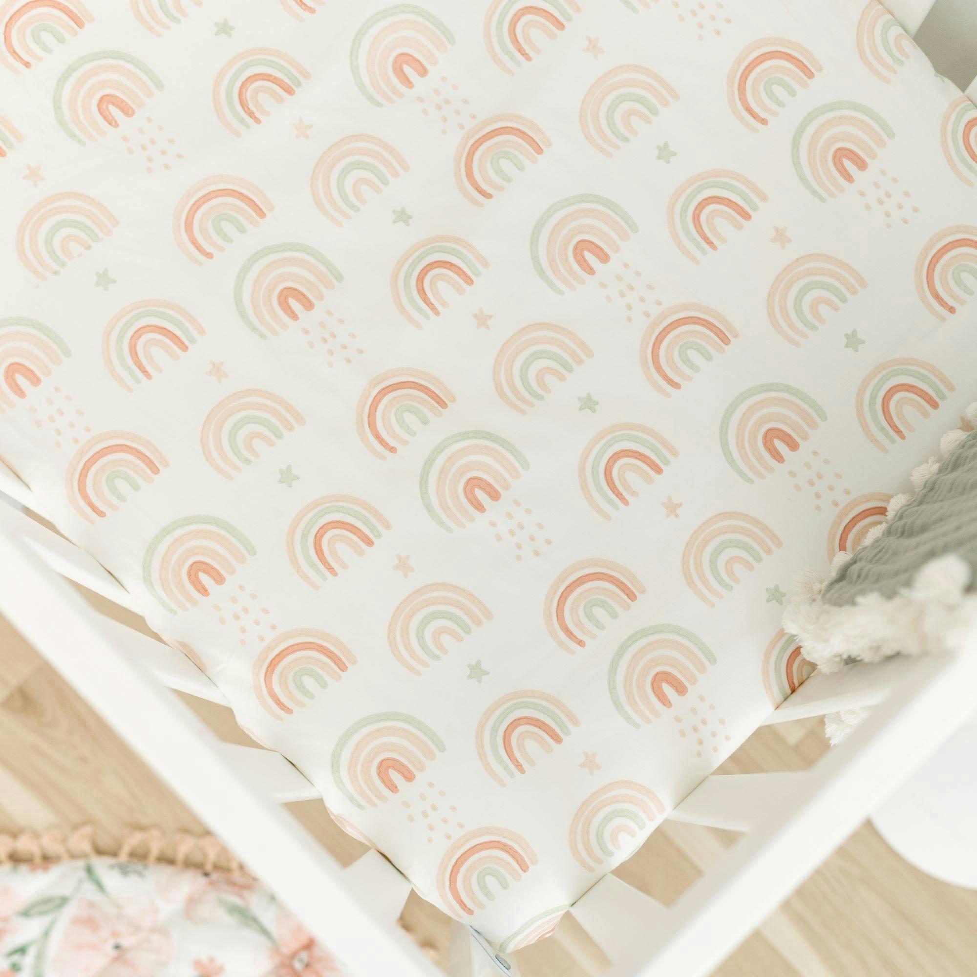 Parker Rainbow Cotton Fitted Crib Sheet image number 4