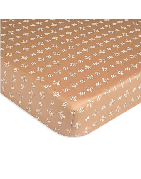 Kendi Copper Dash Cotton Fitted Crib Sheet