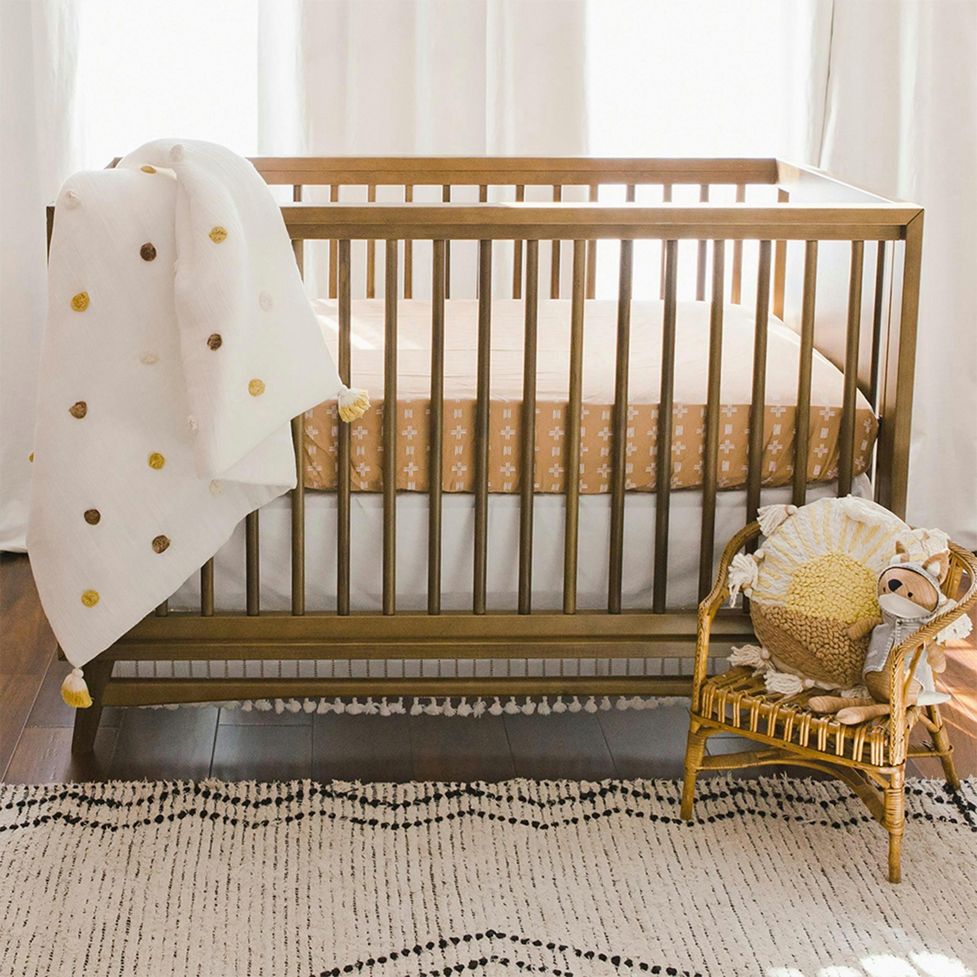 Kendi Copper Dash Cotton Fitted Crib Sheet image number 4