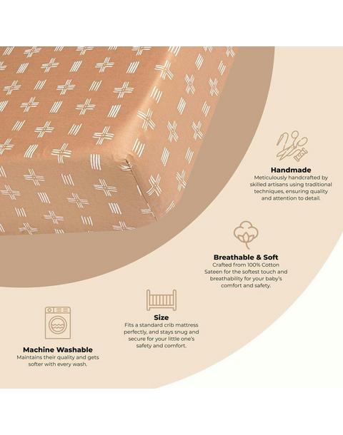 Kendi Copper Dash Cotton Fitted Crib Sheet