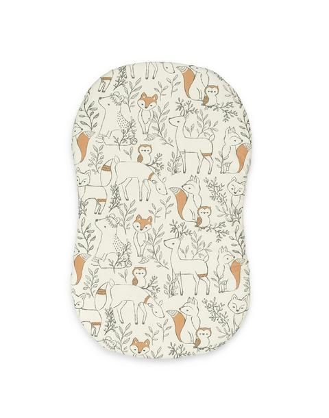 Ezra Woodland Animal Cotton Bassinet Sheet