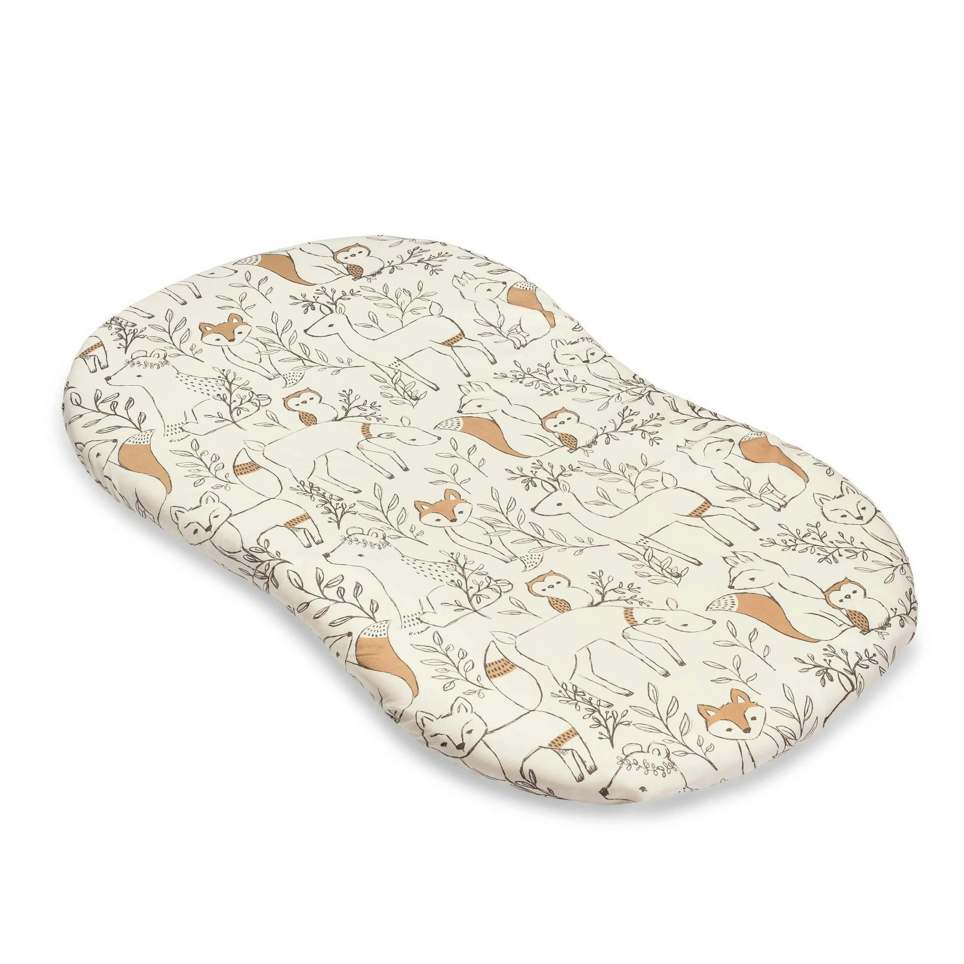 Ezra Woodland Animal Cotton Bassinet Sheet image number 2