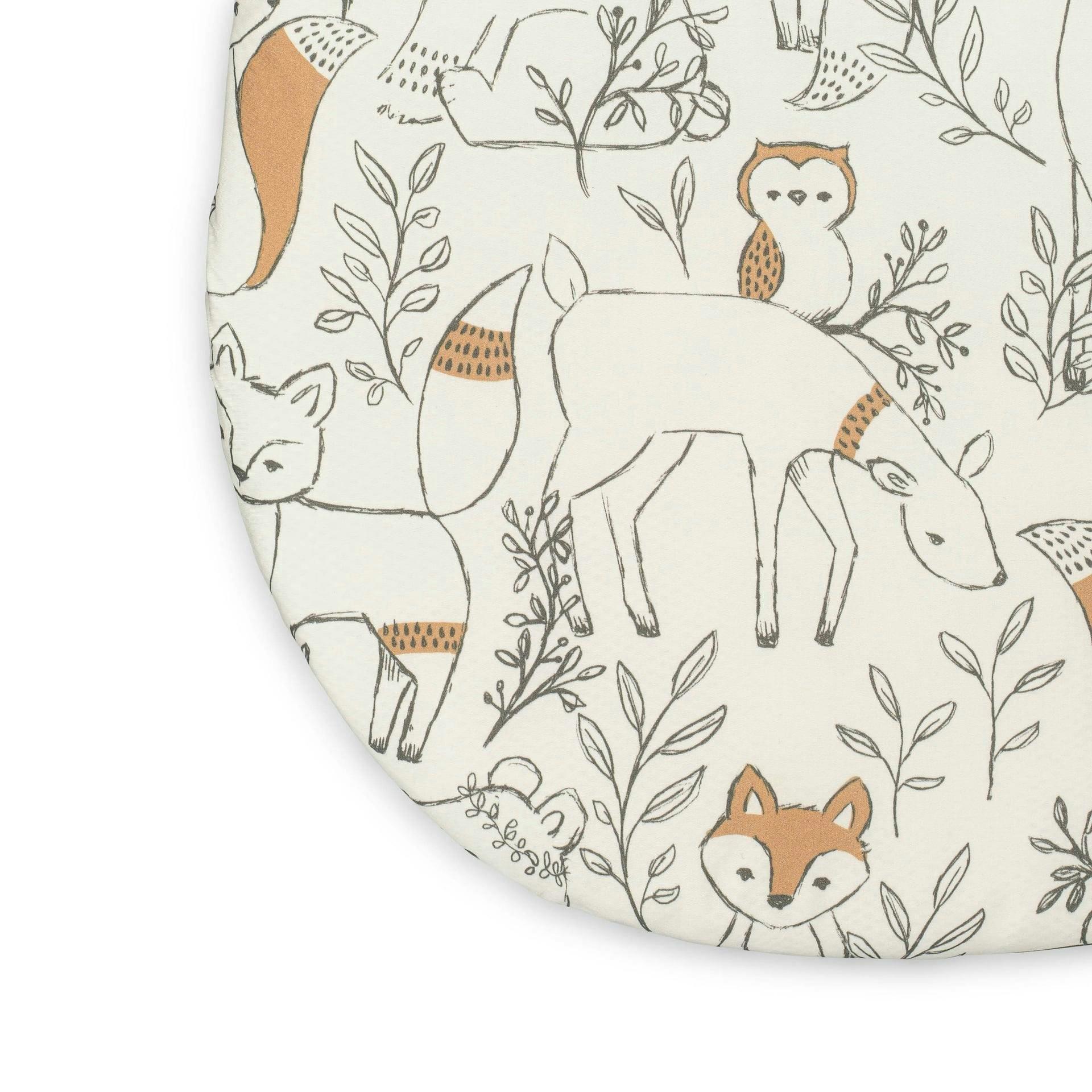 Ezra Woodland Animal Cotton Bassinet Sheet image number 1