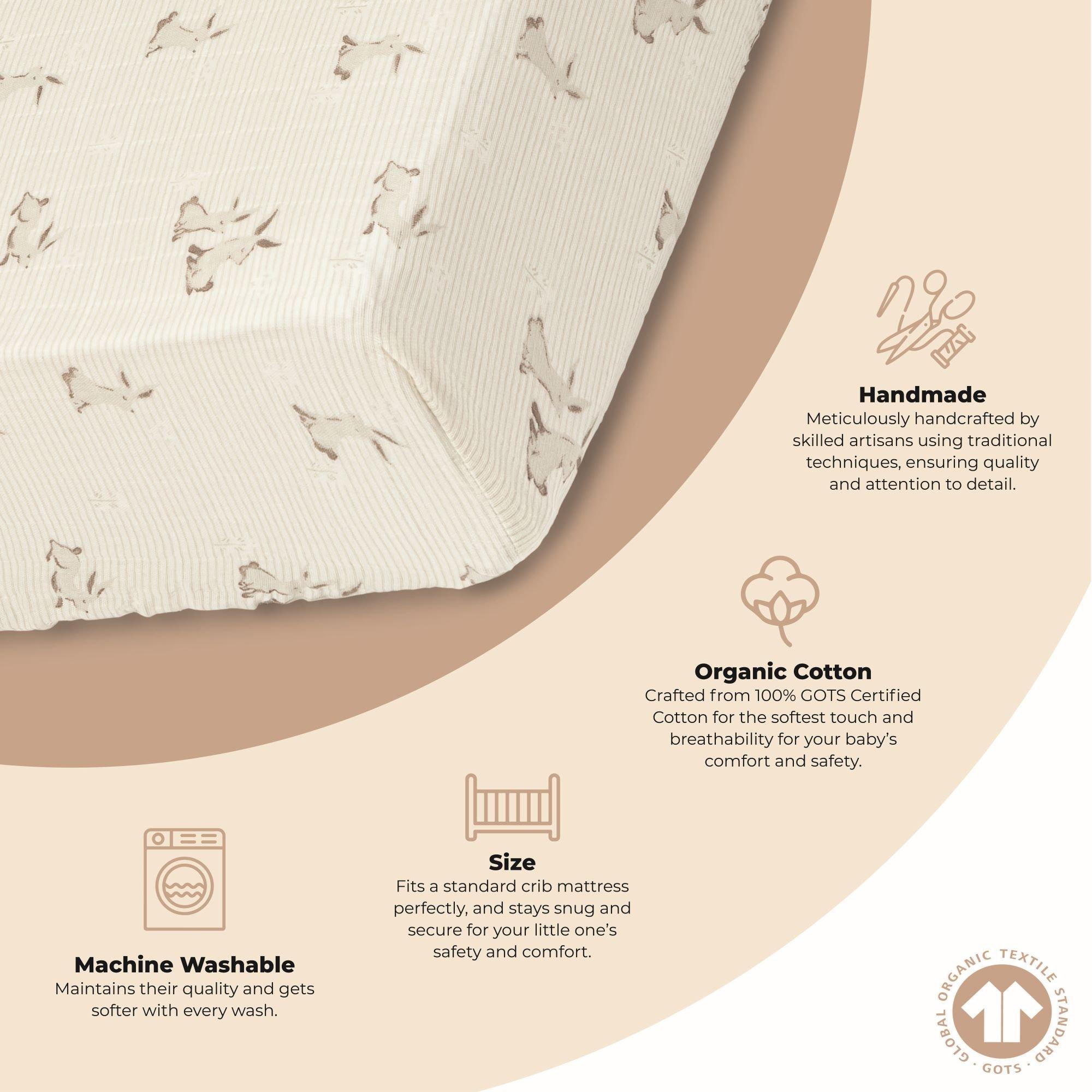 Avery Bunny Organic Cotton Fitted Crib Sheet image number 2