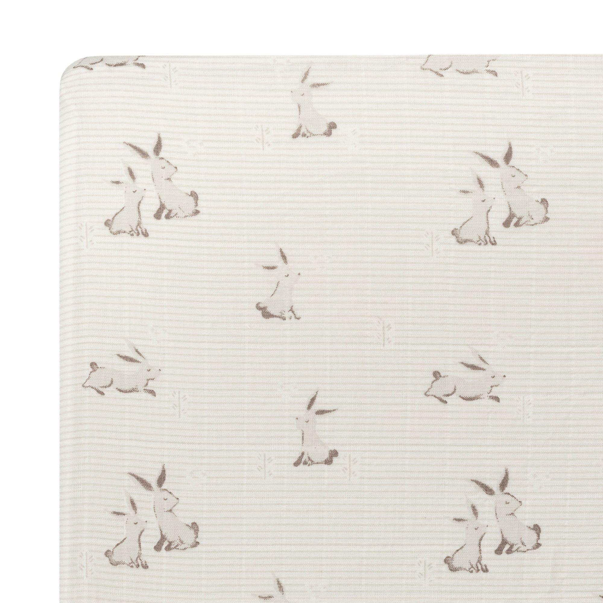 Avery Bunny Organic Cotton Fitted Crib Sheet image number 1