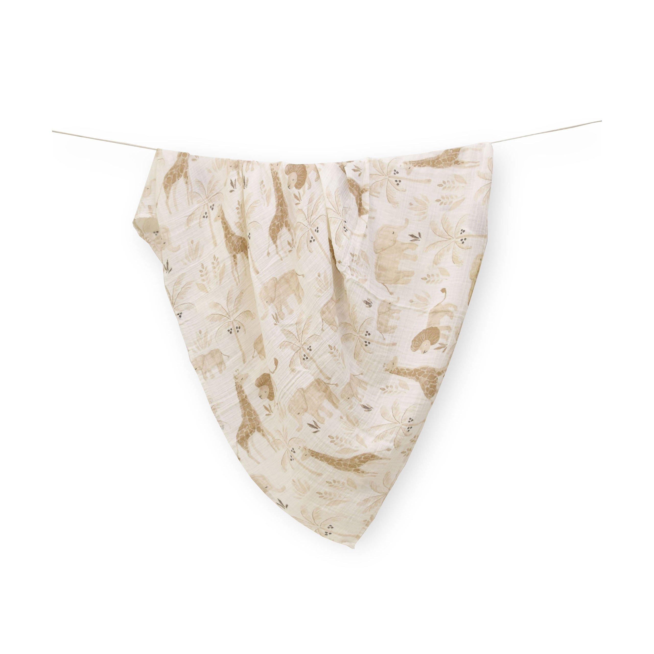 Kendi Cotton Muslin Swaddle Blanket Set (Safari, Set of 2) image number 2
