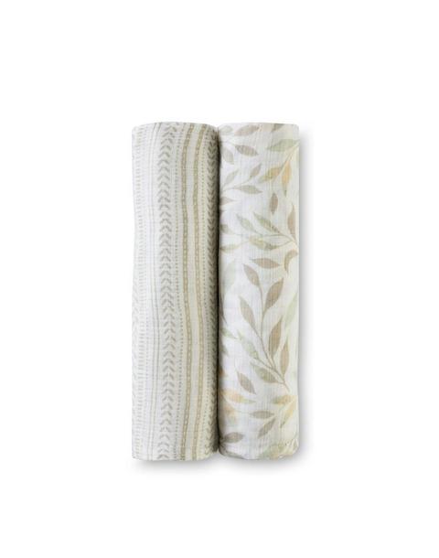 Willow Cotton Muslin Swaddle Blanket Set (Leaf, Set of 2)