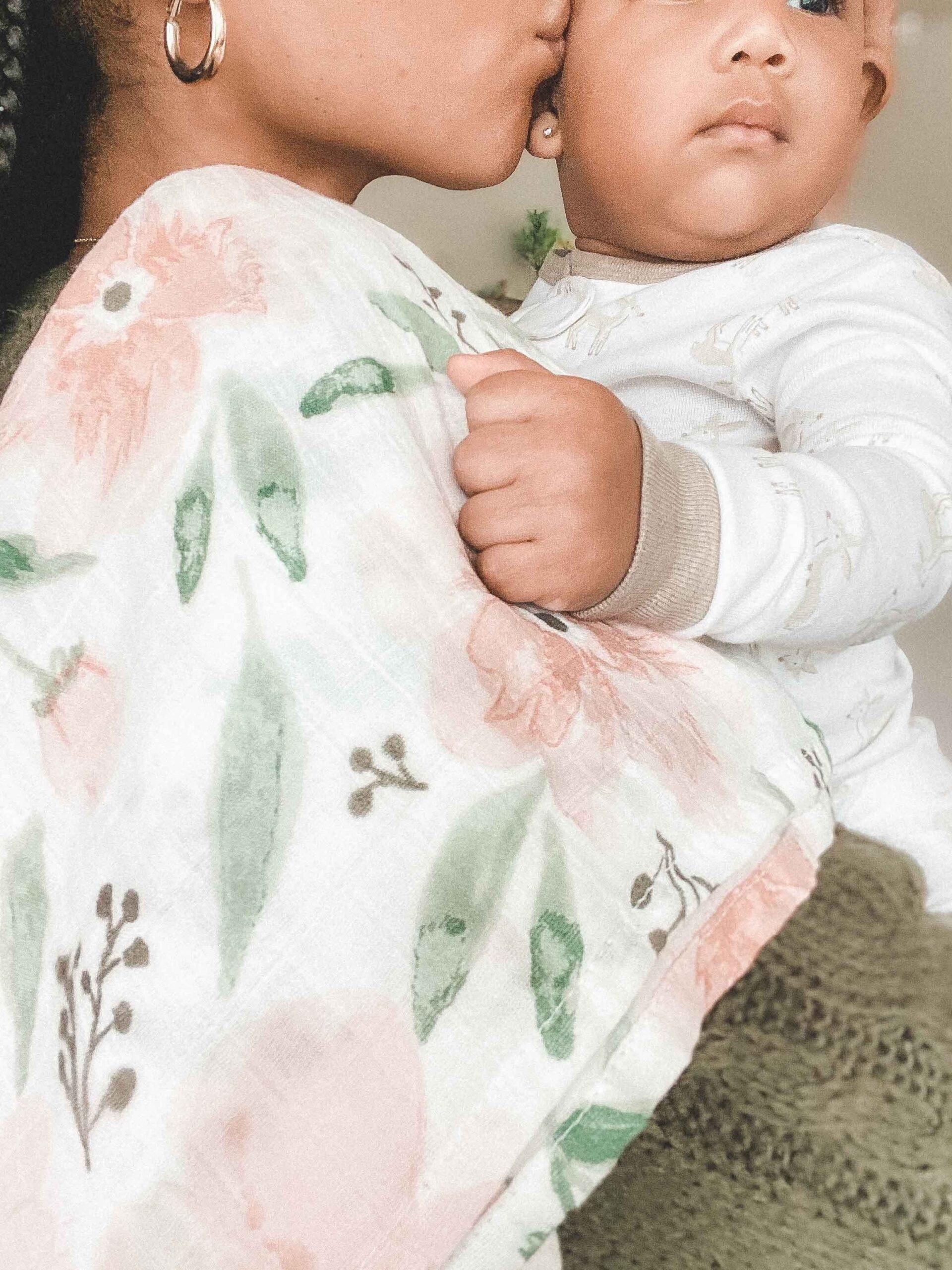 Parker Cotton Muslin Swaddle Blanket Set (Floral, Set of 2) image number 3
