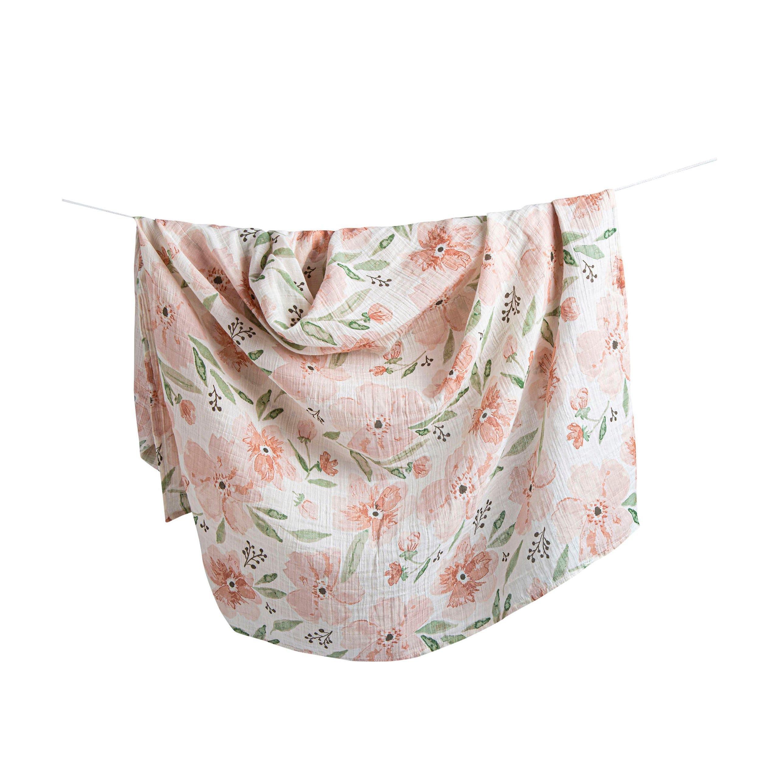 Parker Cotton Muslin Swaddle Blanket Set (Floral, Set of 2) image number 1