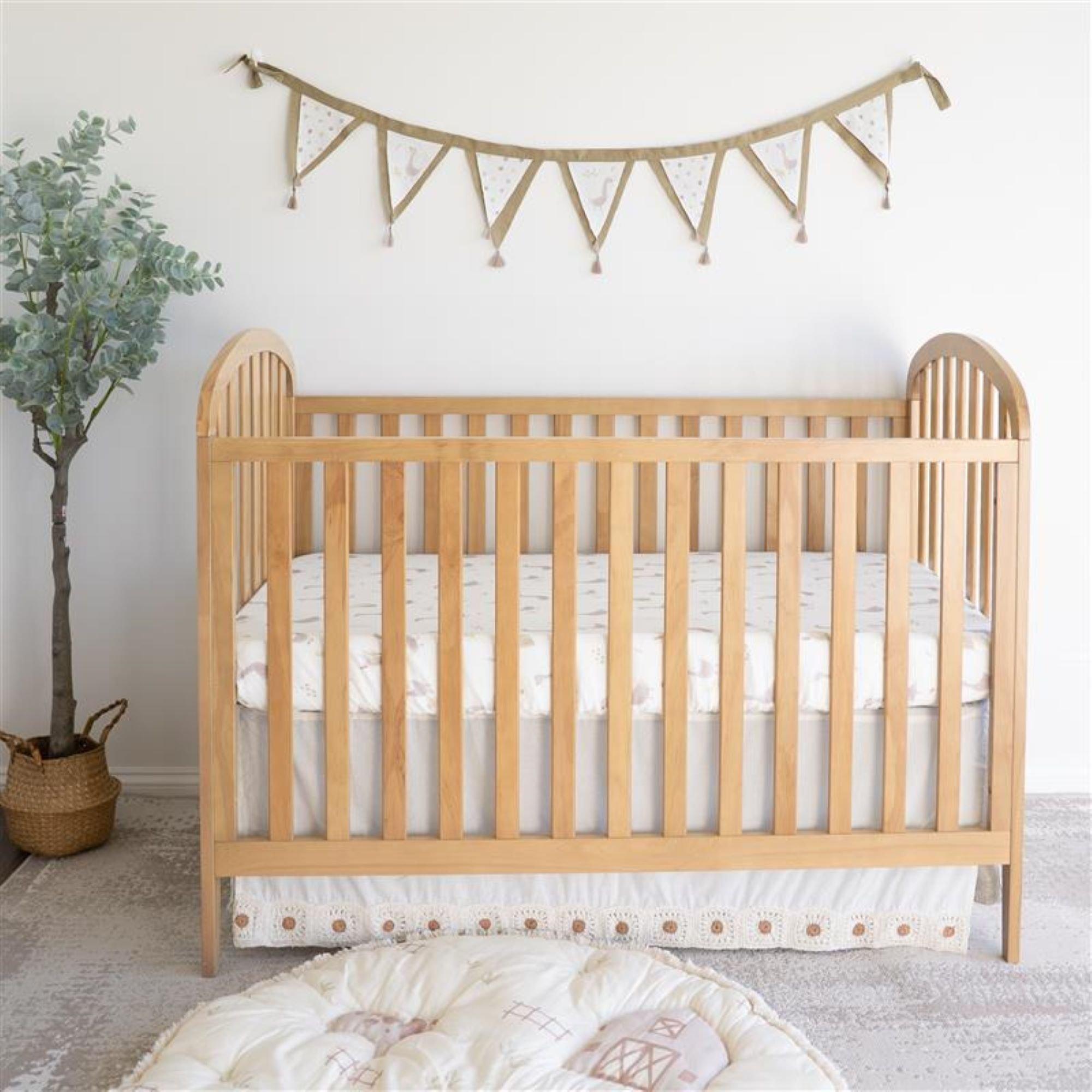Beige Crochet Crib Skirt image number 2