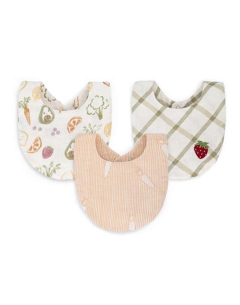 Clementine Fruit & Veggie Cotton Bandana Baby Bib (3 Pack)