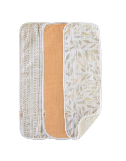 Willow Copper Leaf Cotton Burp Cloth (Set of 3)