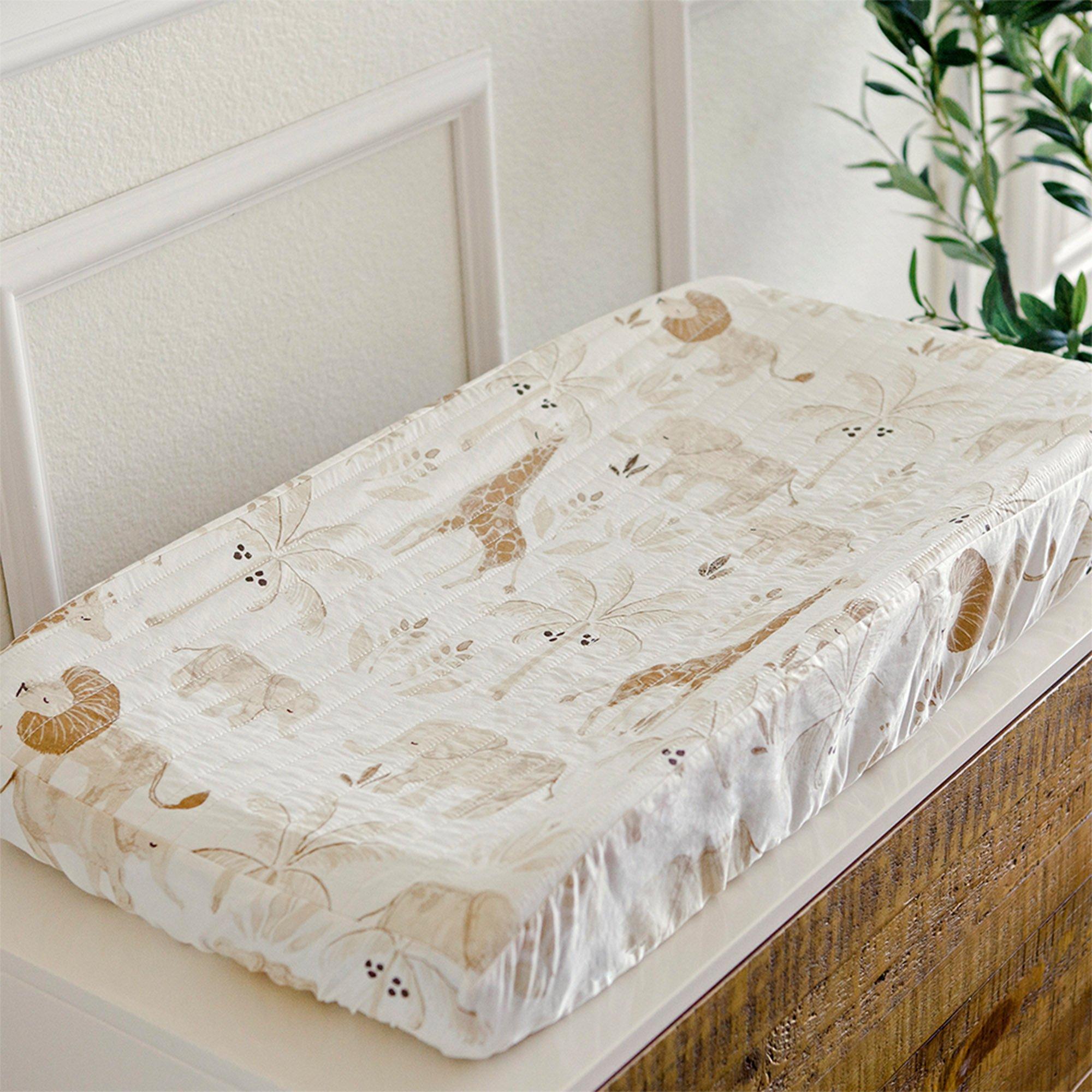 Kendi Safari Cotton Quilted Change Pad Cover image number 3