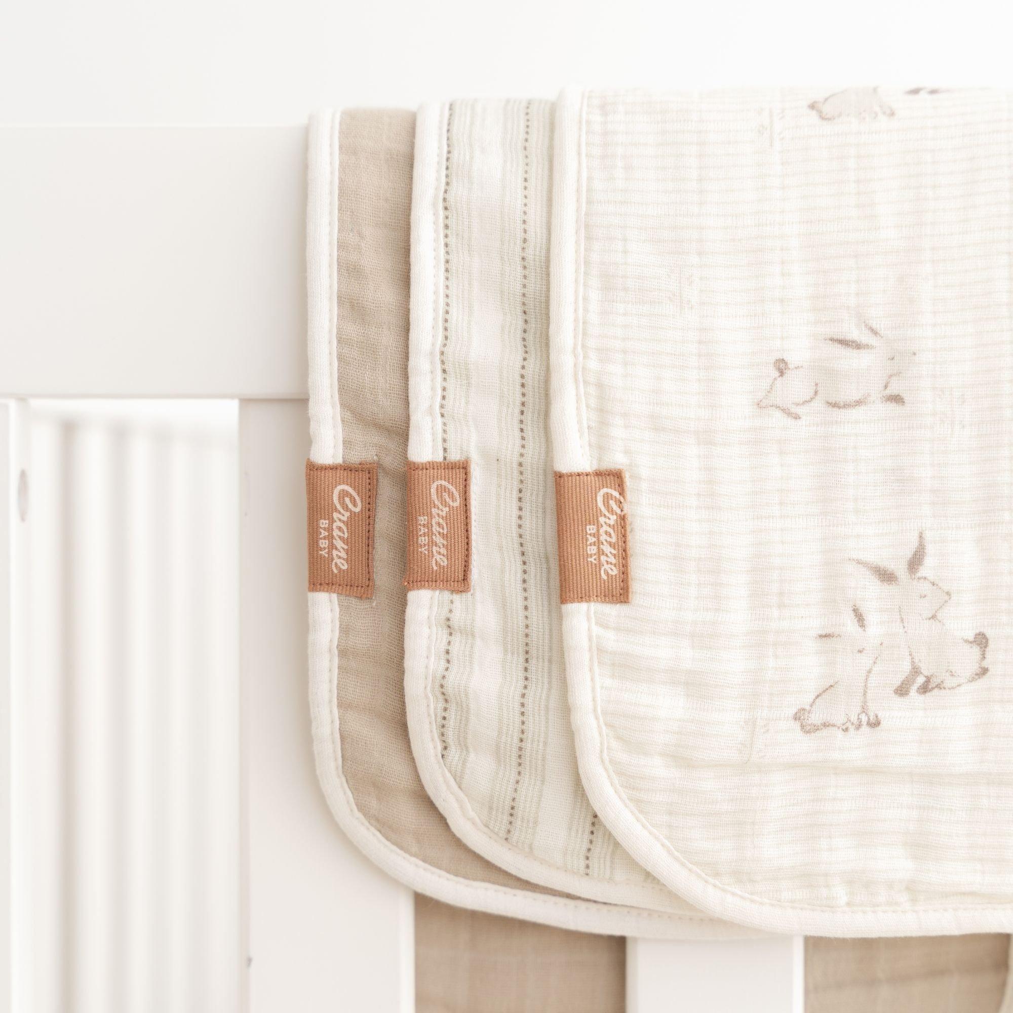 Avery Bunny Organic Cotton Burp Cloth (Set of 3) image number 2