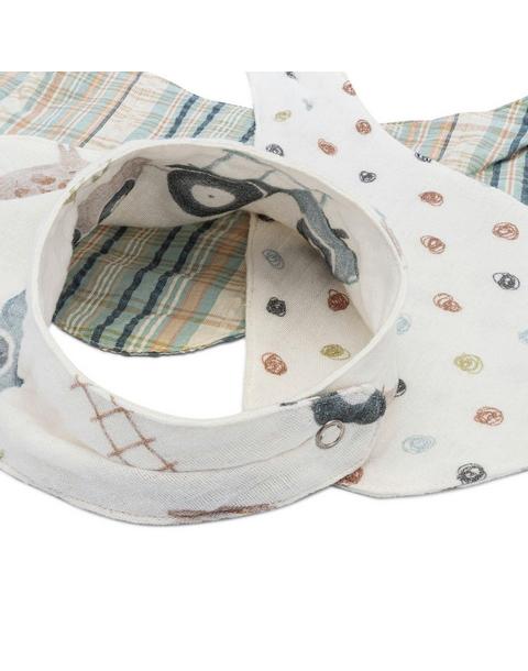 Charlie Tractor Cotton Bandana Baby Bib (3 Pack)