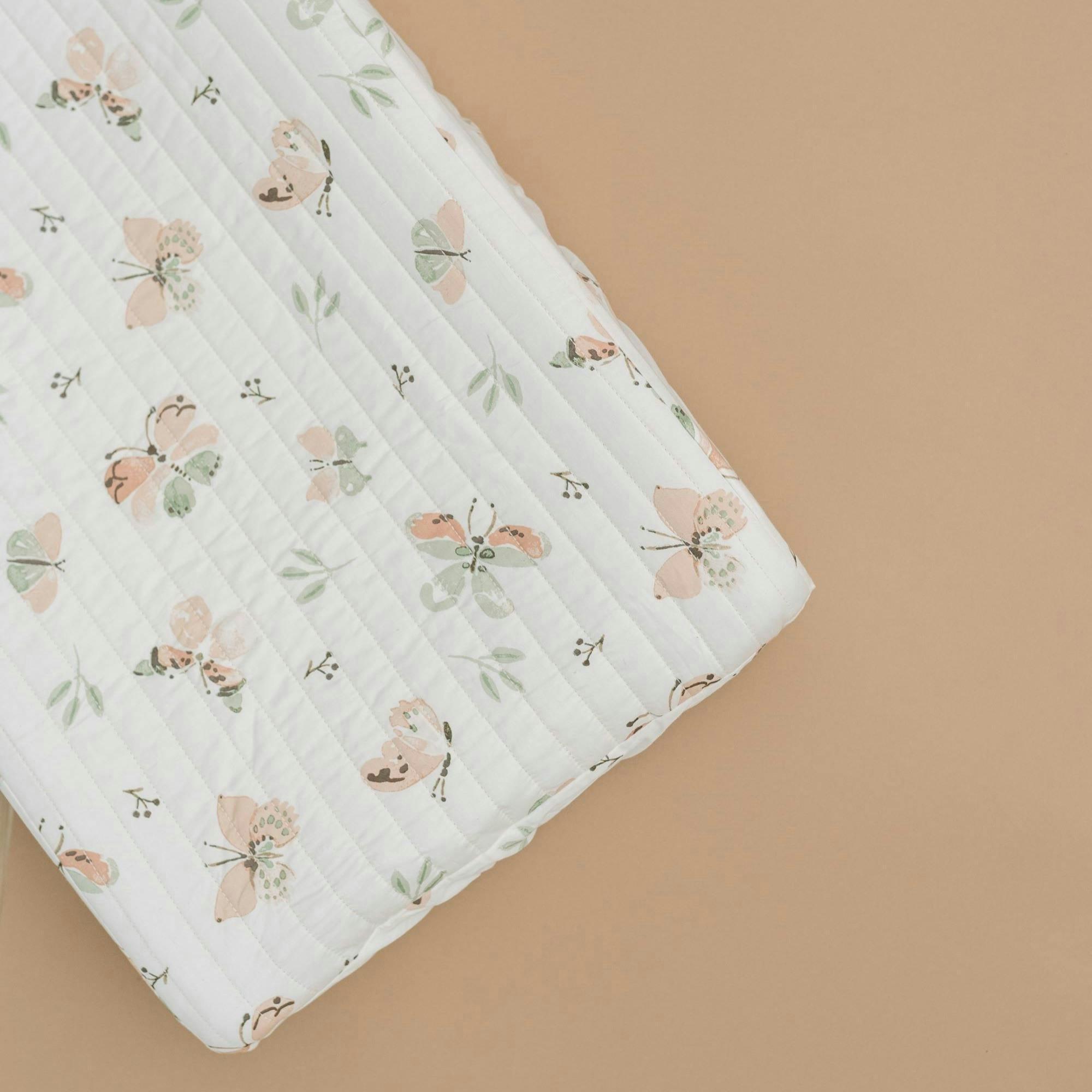 Parker Butterfly Cotton Quilted Change Pad Cover image number 3