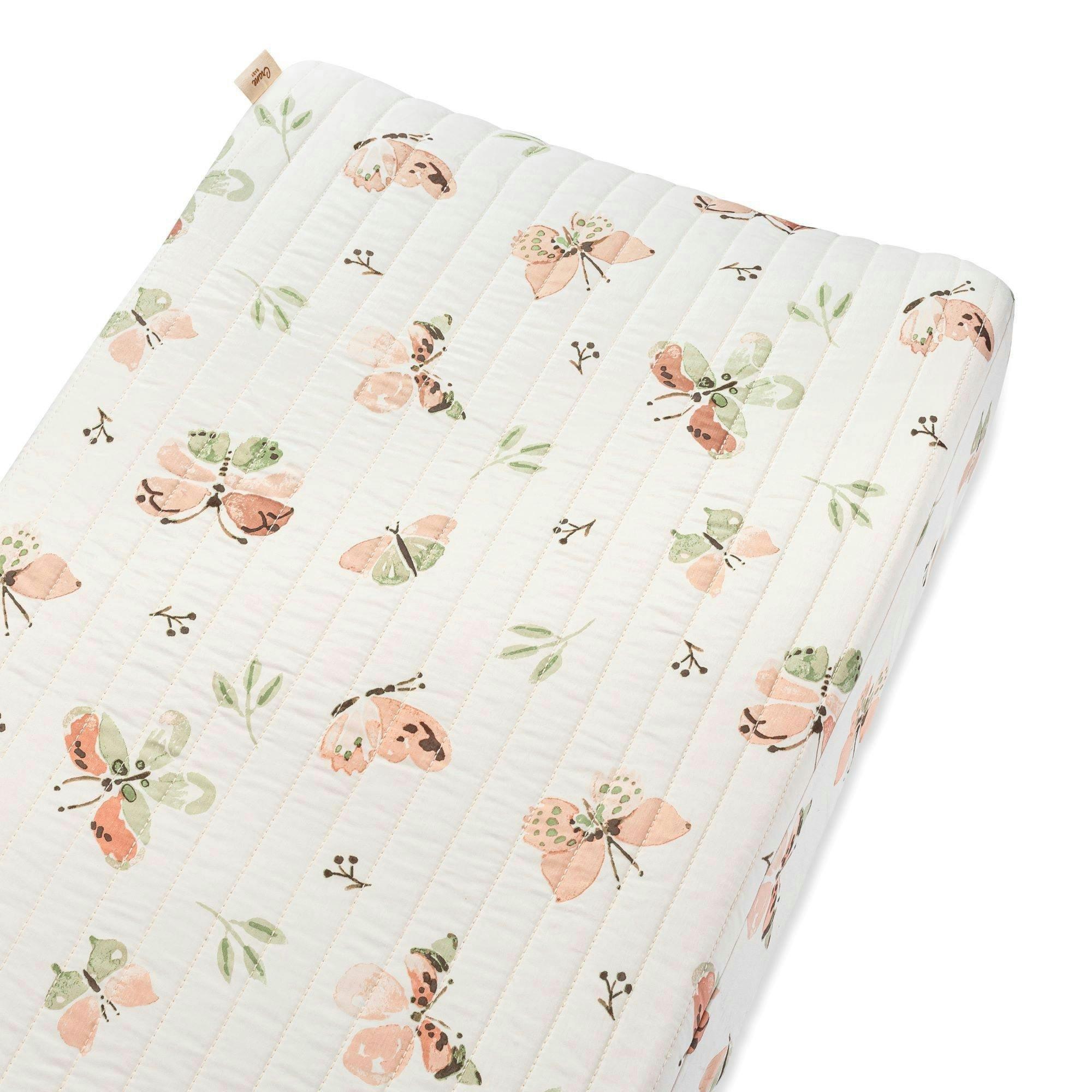 Parker Butterfly Cotton Quilted Change Pad Cover image number 1