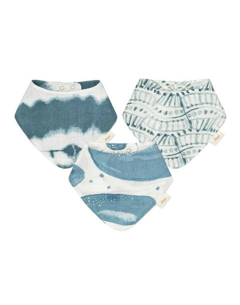 Caspian Whale Cotton Bandana Baby Bib (3 Pack)