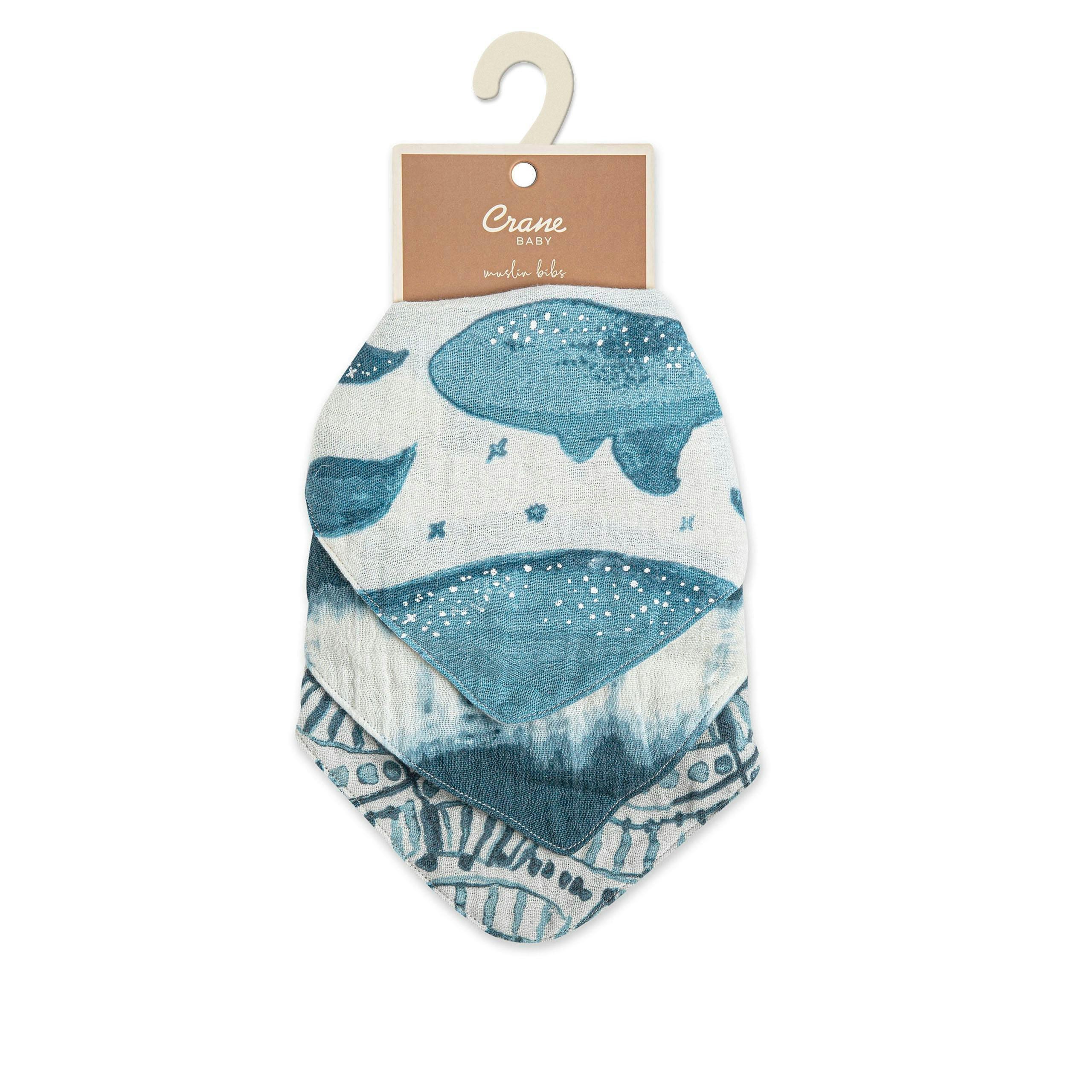 Caspian Whale Cotton Bandana Baby Bib (3 Pack) image number 4
