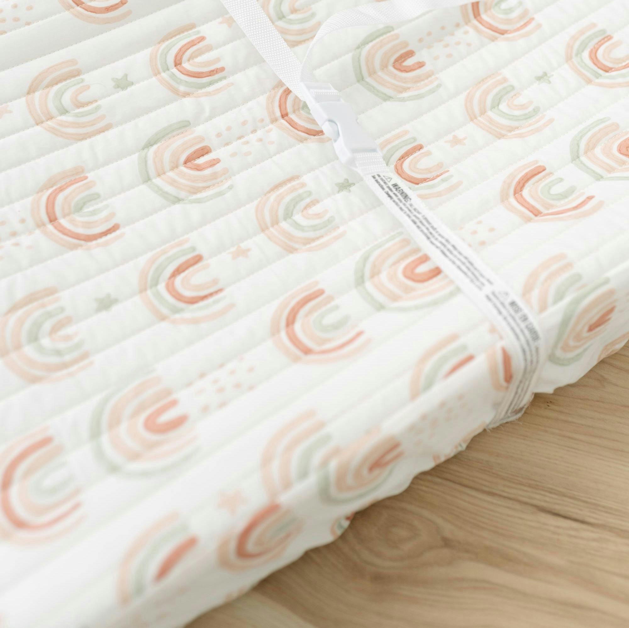 Parker Rainbow Cotton Quilted Change Pad Cover image number 4