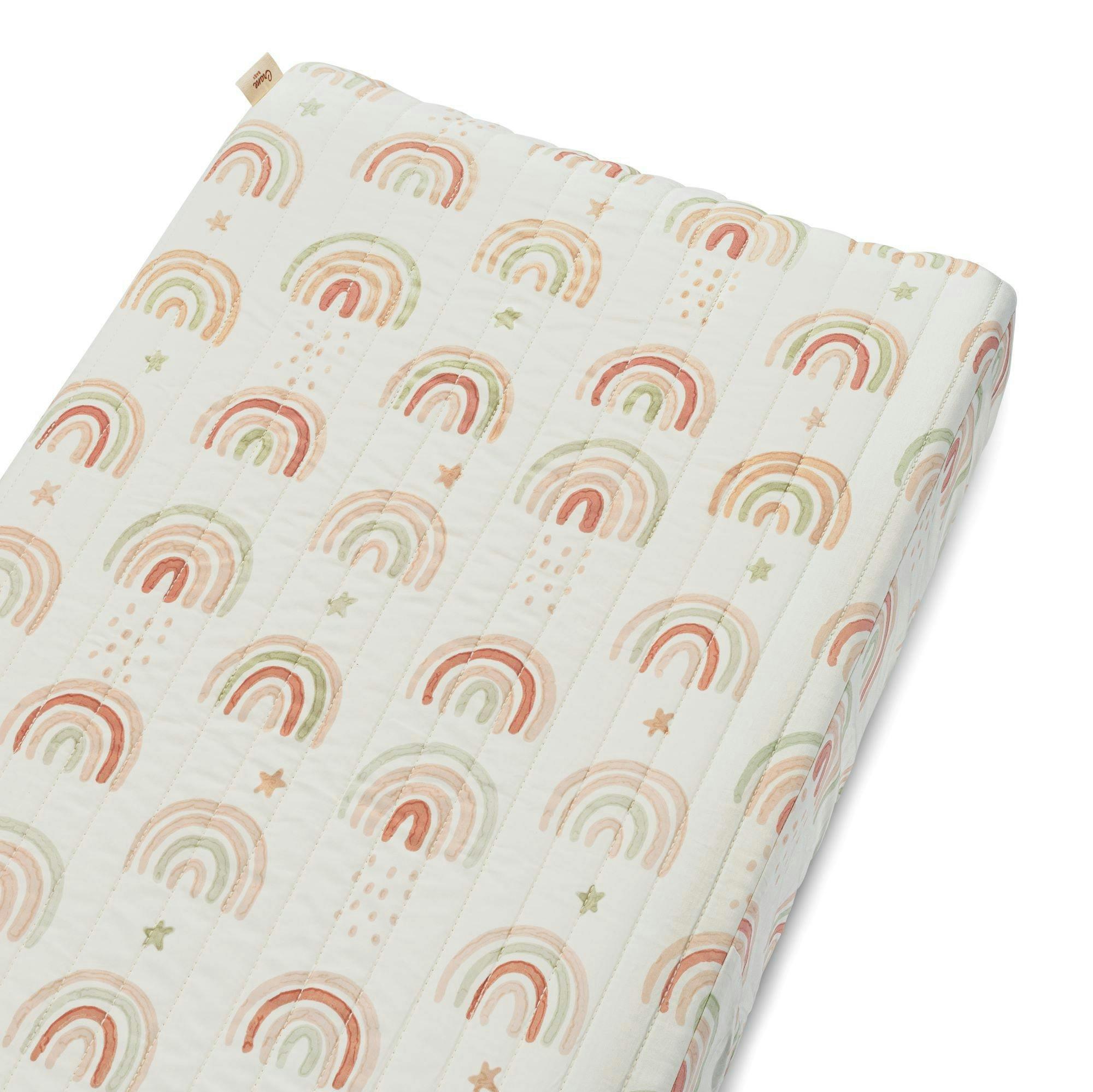 Parker Rainbow Cotton Quilted Change Pad Cover image number 1