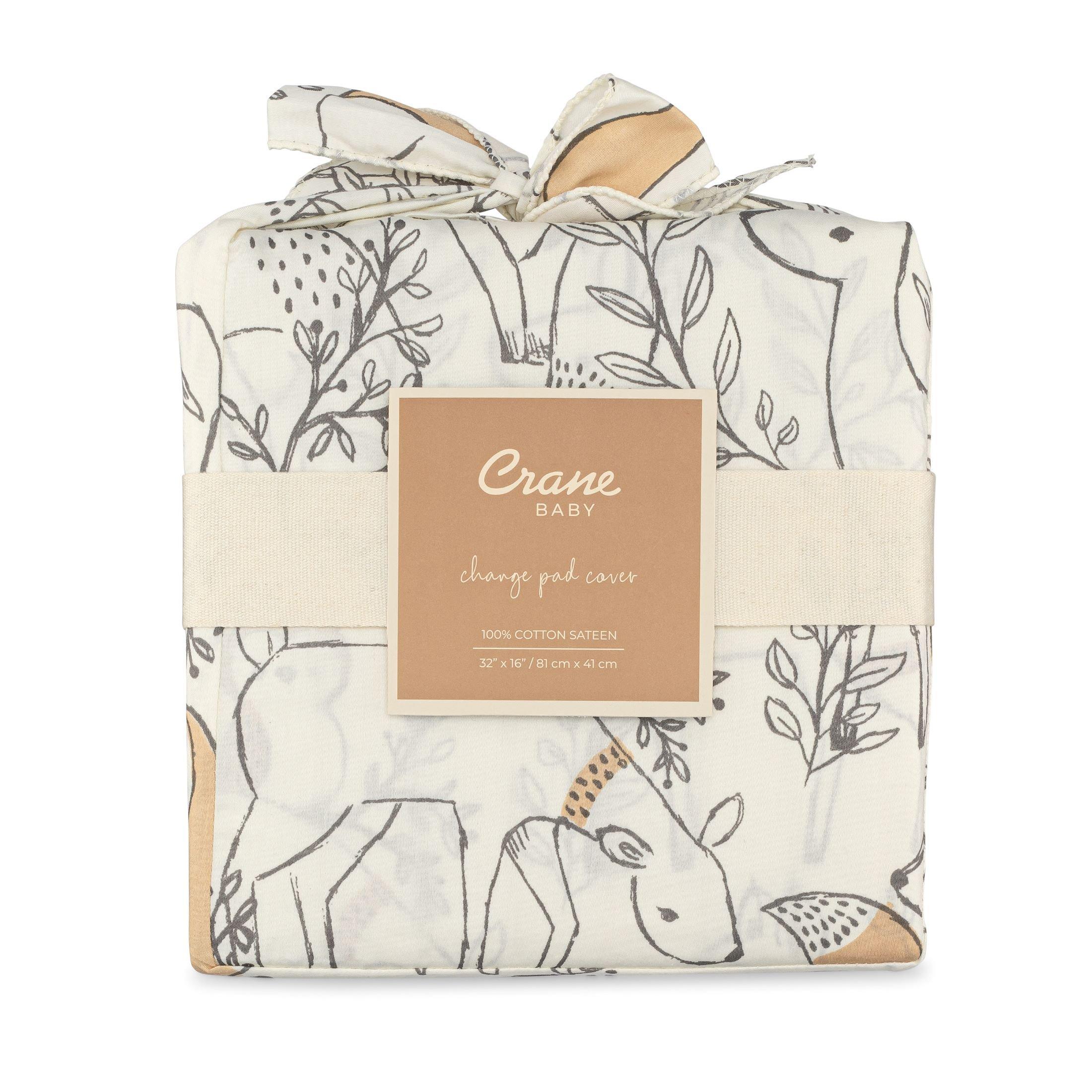 Ezra Woodland Fox Cotton Quilted Change Pad Cover image number 1