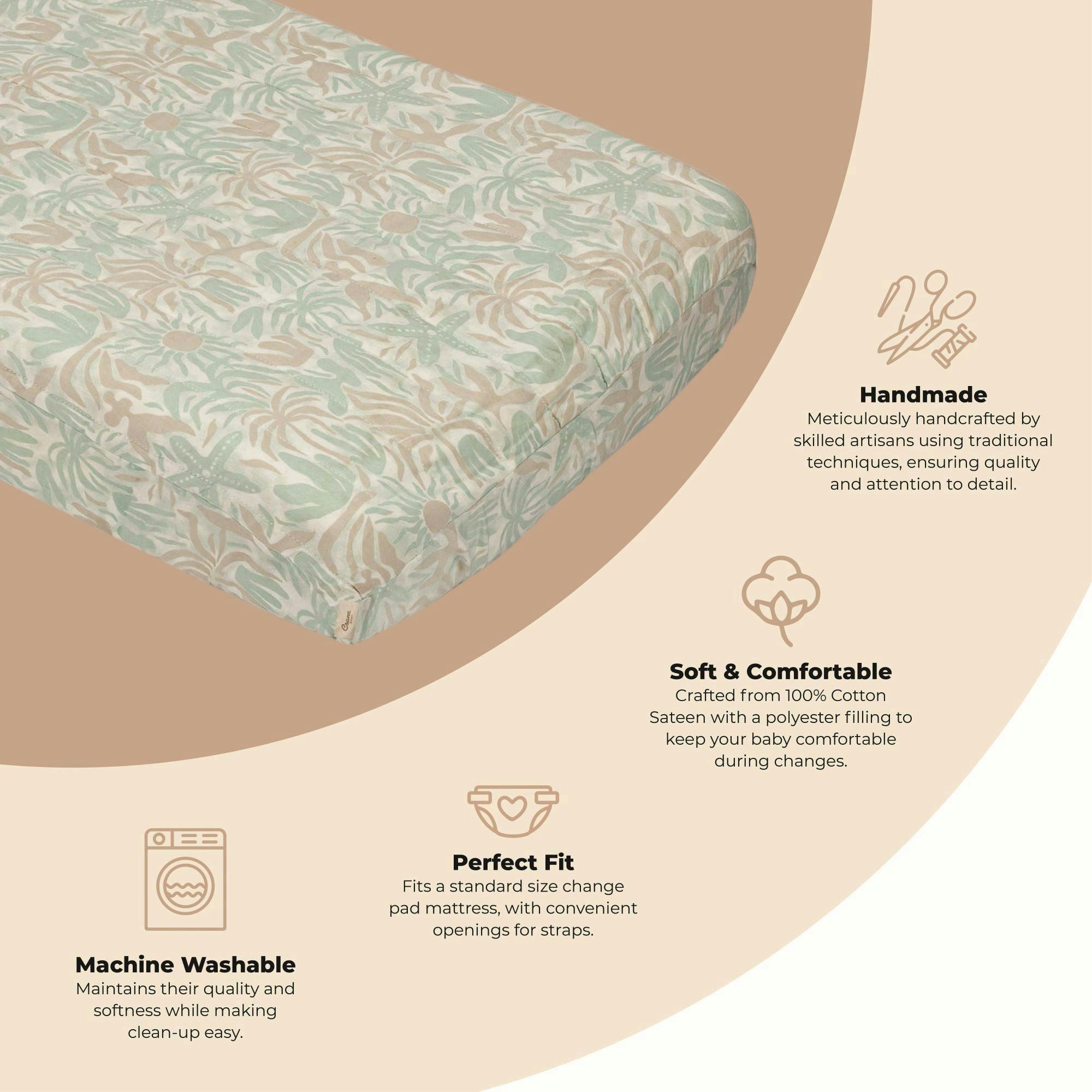 Cove Beach Life Cotton Quilted Change Pad Cover image number 2