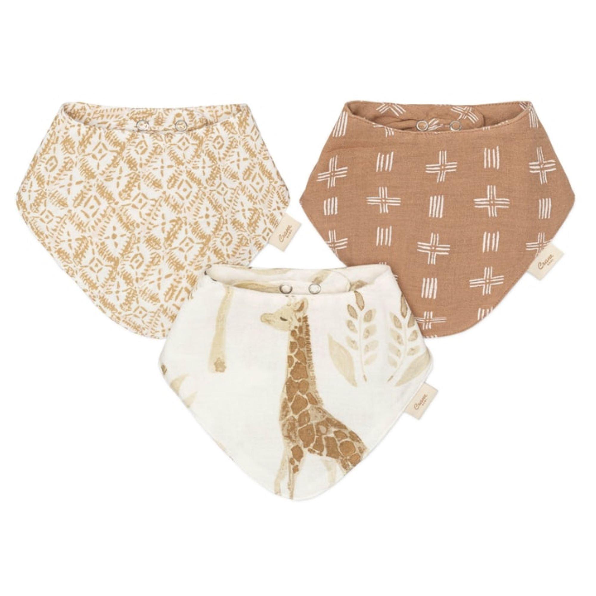 Kendi Safari Cotton Bandana Baby Bib (3 Pack) image number 0