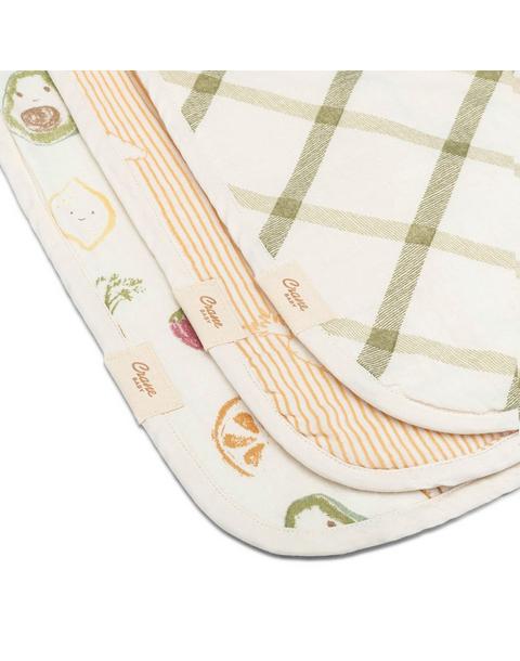 Clementine Fruits & Veggies Cotton Burp Cloth Set