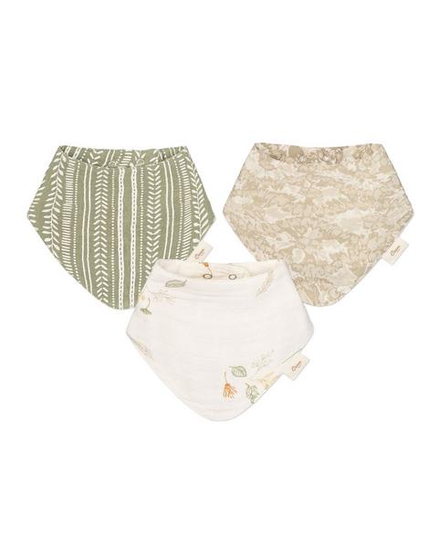 Willow Leaf Cotton Bandana Baby Bib (3 Pack)