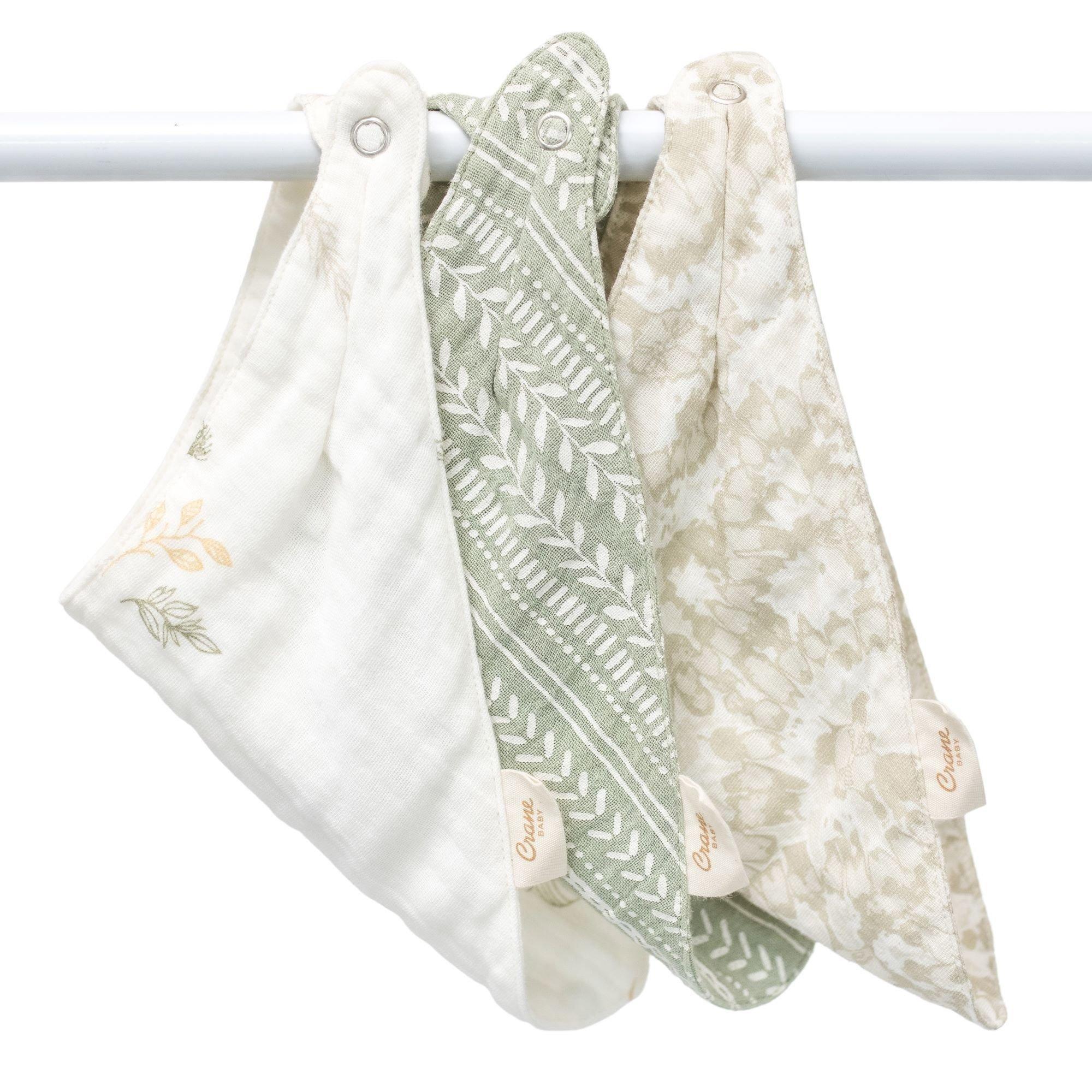 Willow Leaf Cotton Bandana Baby Bib (3 Pack) image number 3