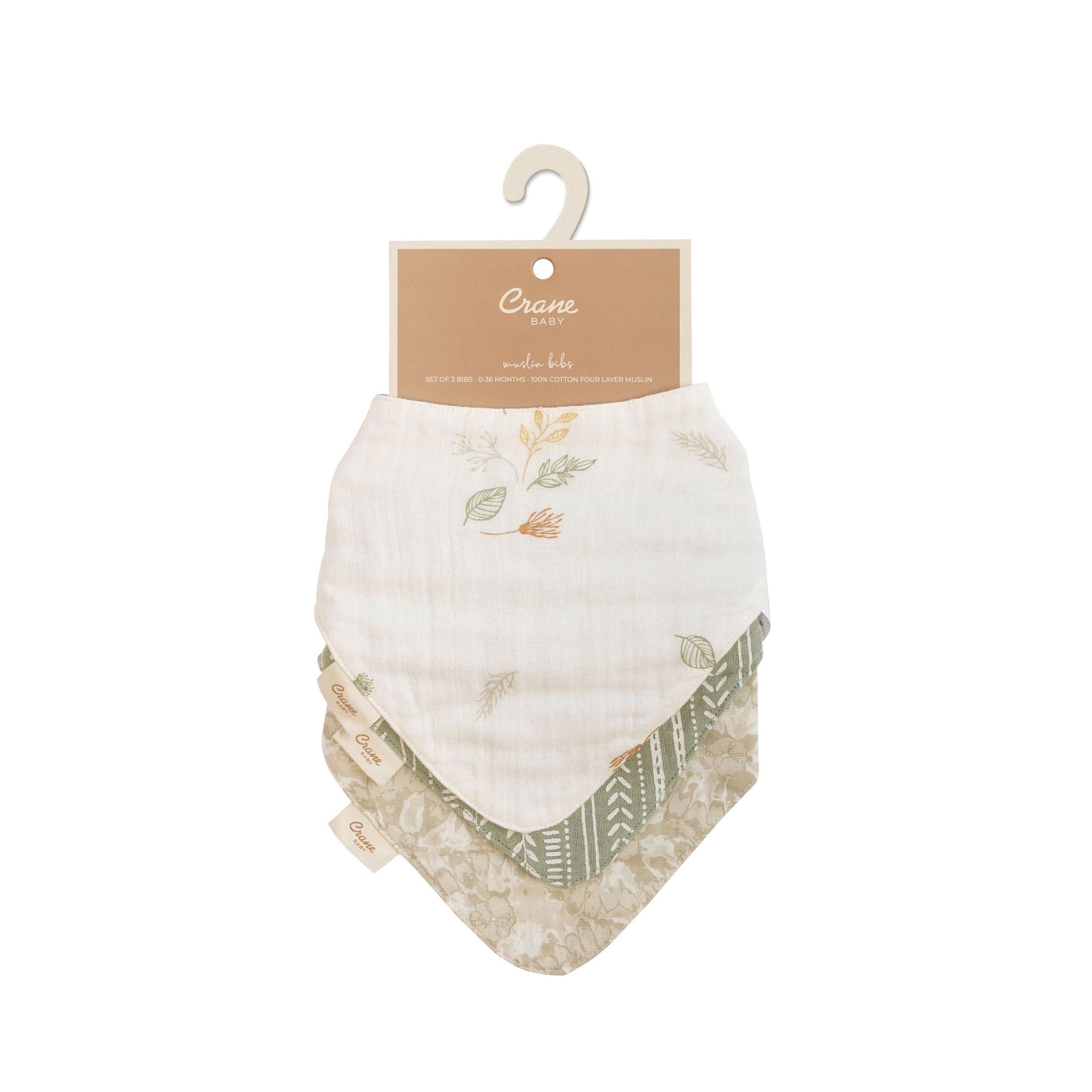 Willow Leaf Cotton Bandana Baby Bib (3 Pack) image number 4
