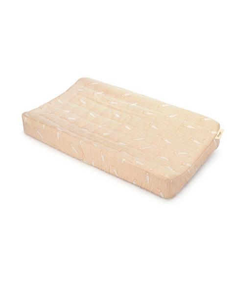 Clementine Carrot Stripe Cotton Quilted Change Pad Cover
