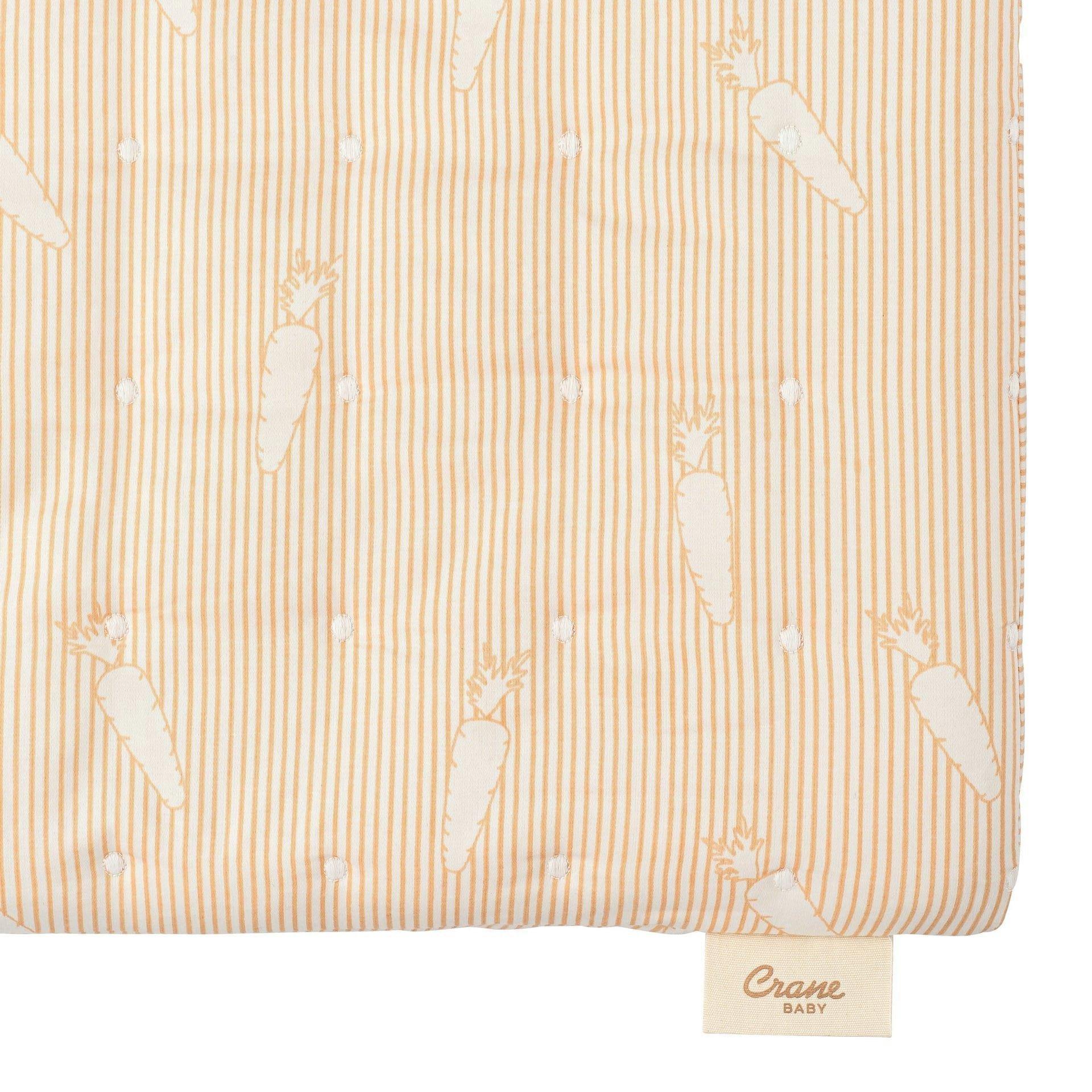 Clementine Carrot Stripe Cotton Quilted Change Pad Cover image number 1