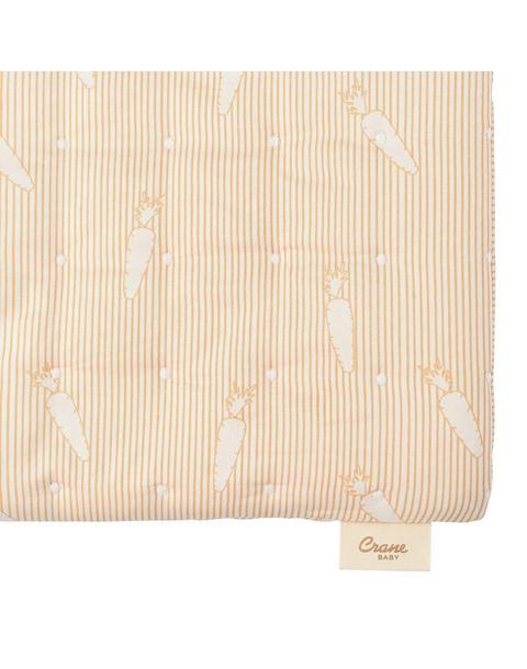 Clementine Carrot Stripe Cotton Quilted Change Pad Cover