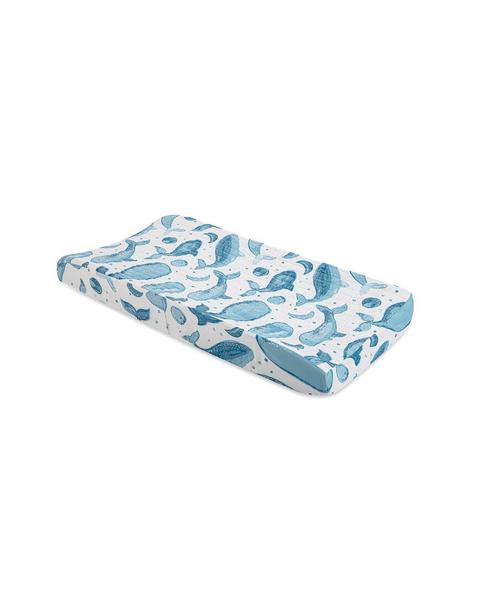 Caspian Whale Cotton Quilted Change Pad Cover