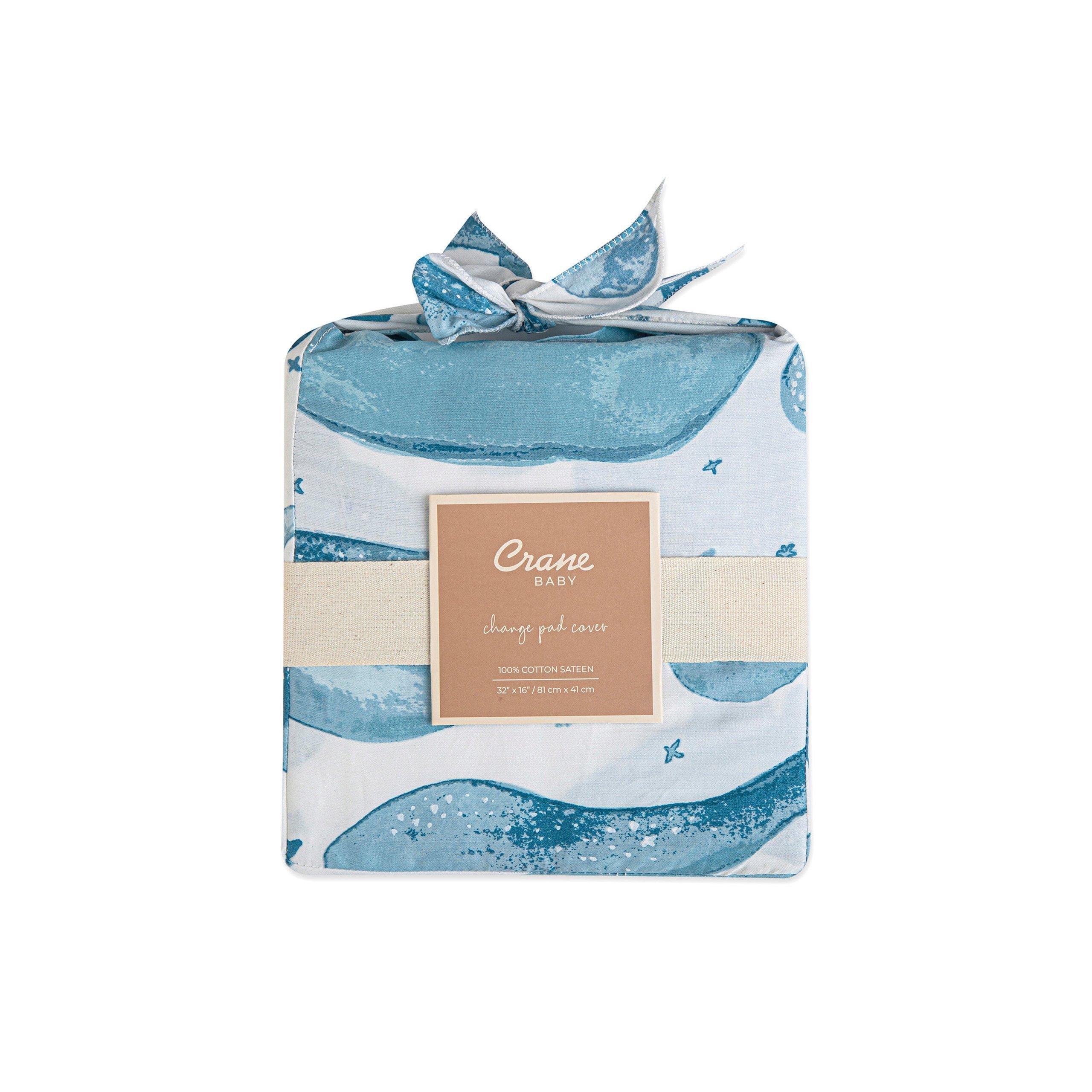 Caspian Whale Cotton Quilted Change Pad Cover image number 1