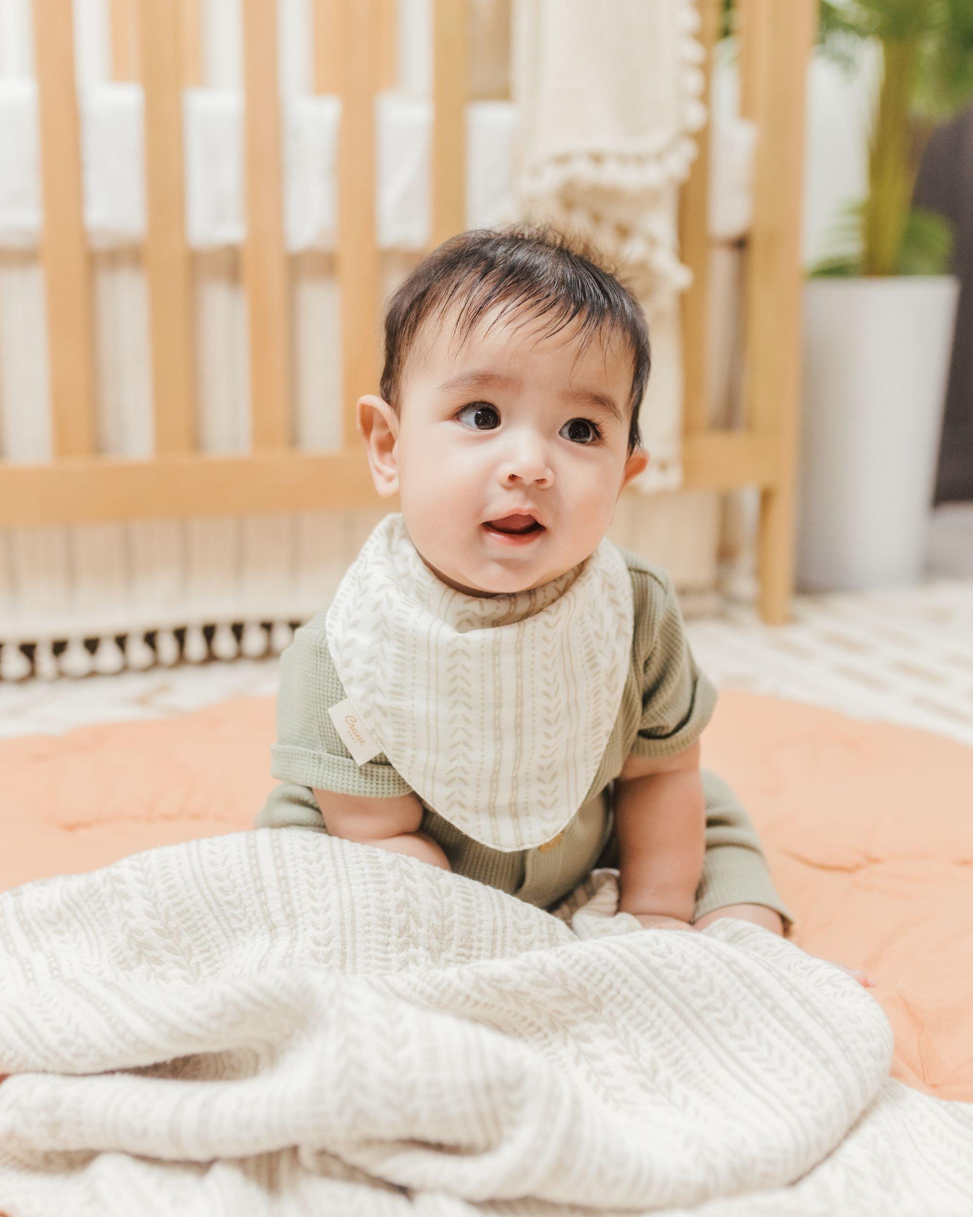 Willow Sage Cotton Bandana Baby Bib (3 Pack) image number 1