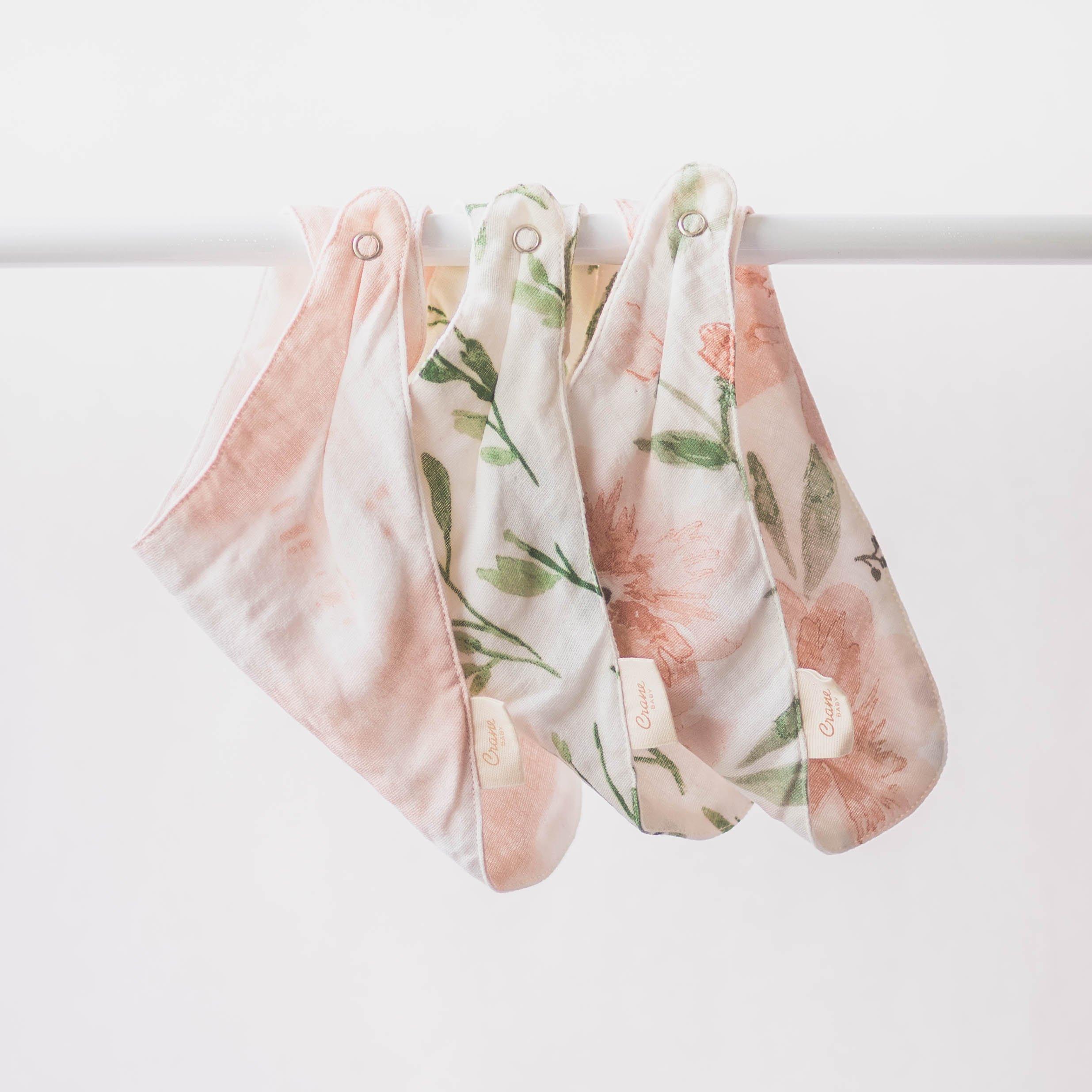 Parker Floral Cotton Bandana Baby Bib (3 Pack) image number 3