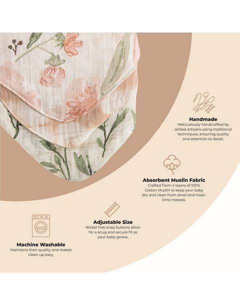 Parker Floral Cotton Bandana Baby Bib (3 Pack)