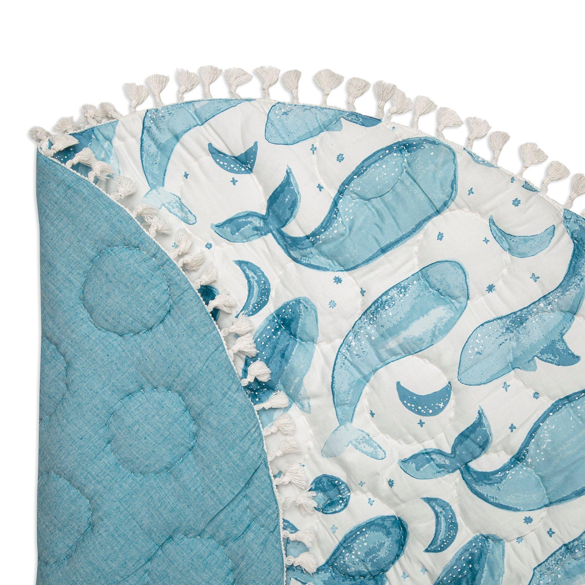 Caspian Whale Cotton Quilted Baby Play Mat image number 4