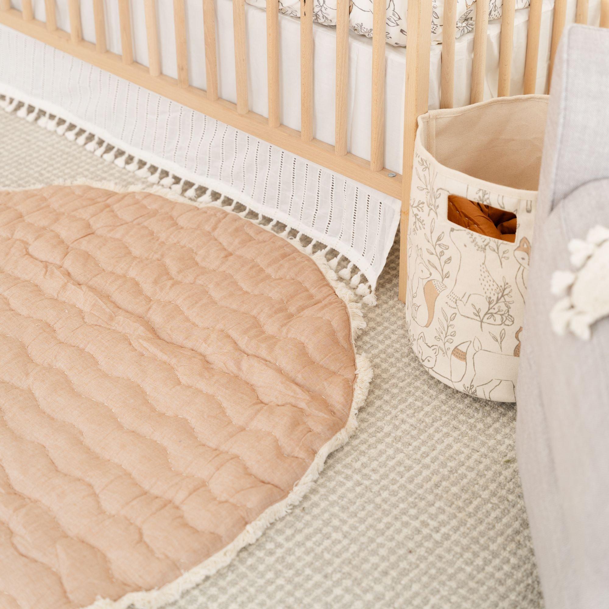 Ezra Woodland Animal Cotton Quilted Baby Play Mat image number 4
