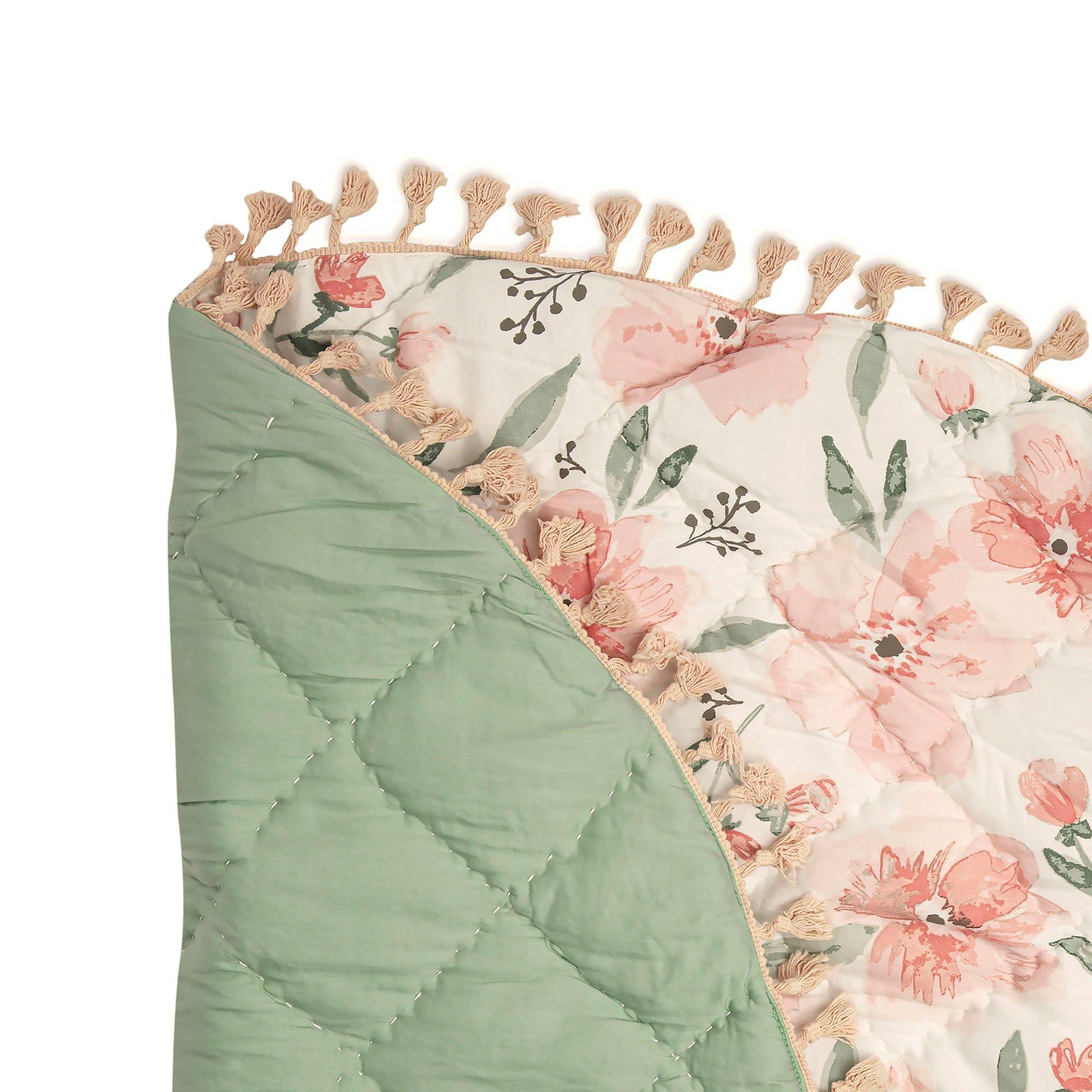 Parker Pink Floral Cotton Quilted Baby Play Mat image number 2