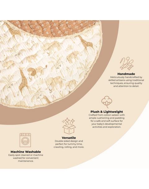 Kendi Safari Animal Cotton Quilted Baby Play Mat