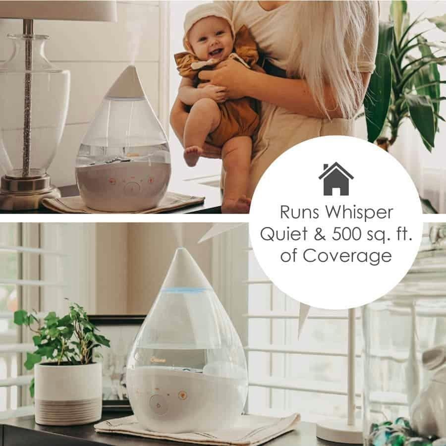 Drop 2.0 , 4-in-1 Cool-Mist Humidifier with Aroma Tray & Sound Machine - Clear & White image number 3